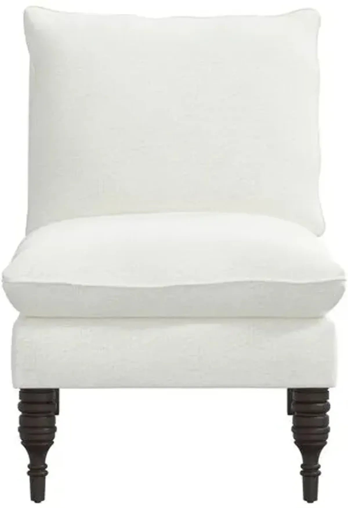 Daphne Bouclé Slipper Chair - Handcrafted - White