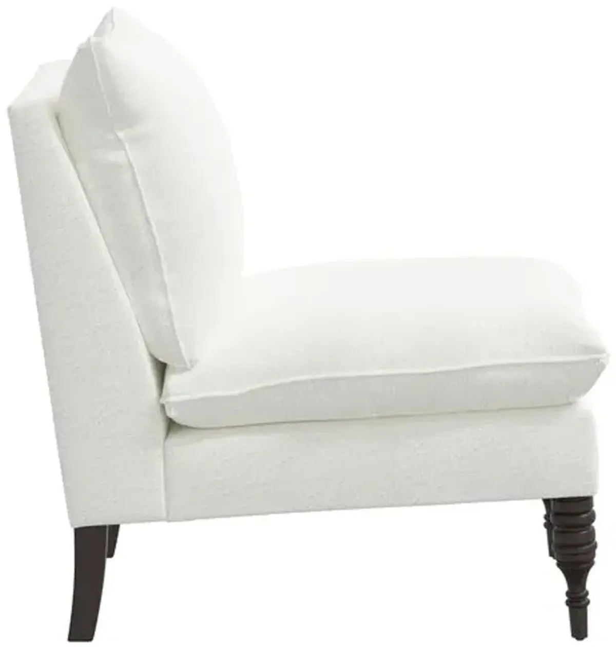 Daphne Bouclé Slipper Chair - Handcrafted - White