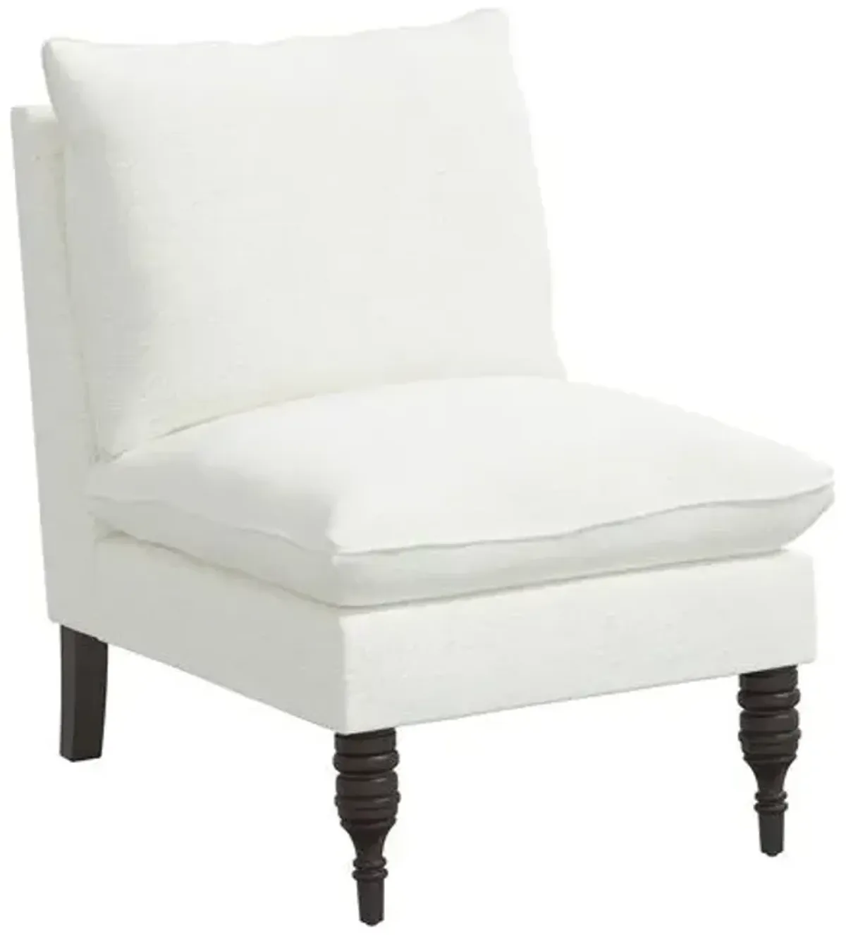 Daphne Bouclé Slipper Chair - Handcrafted - White