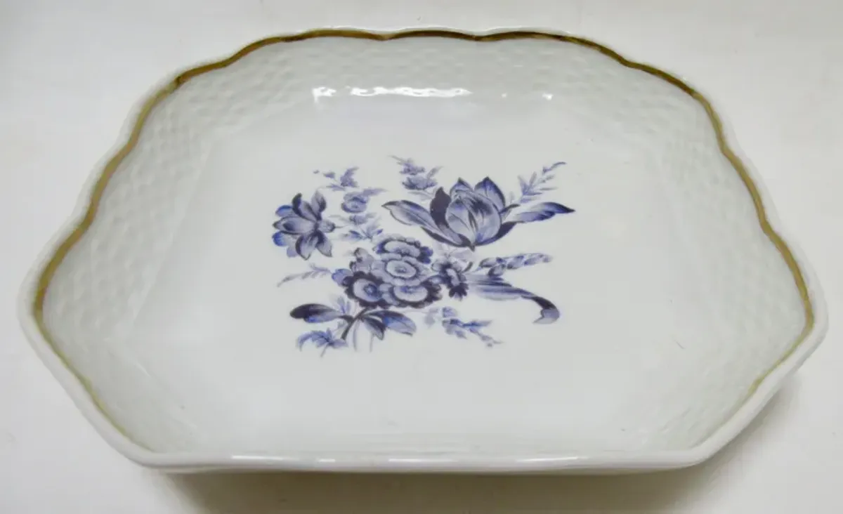 Ginori Italian Gilt Porcelain Tulip Tray - The Emporium Ltd. - Blue