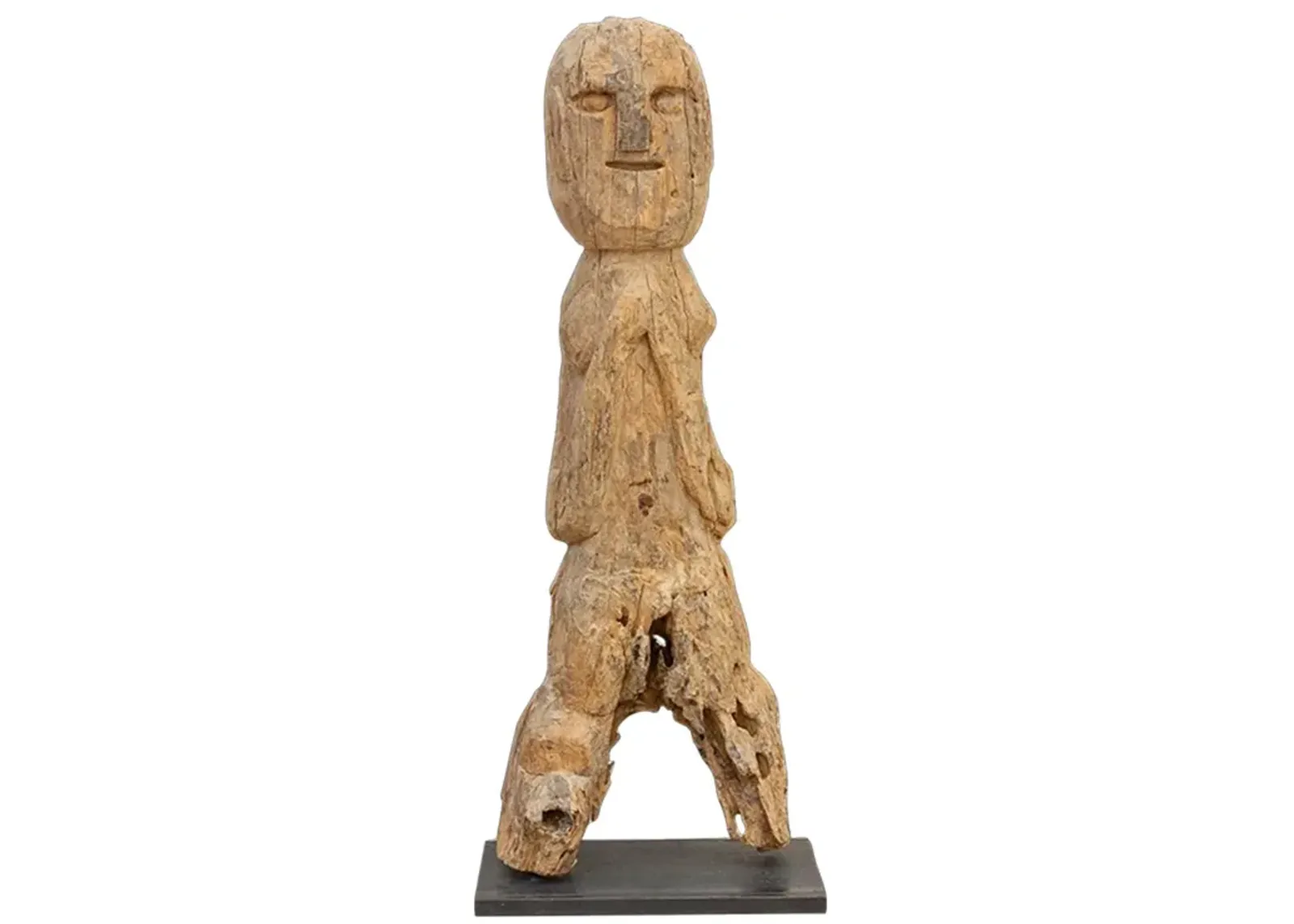 Ancient Tribal Statue From Nepal - de-cor - Brown