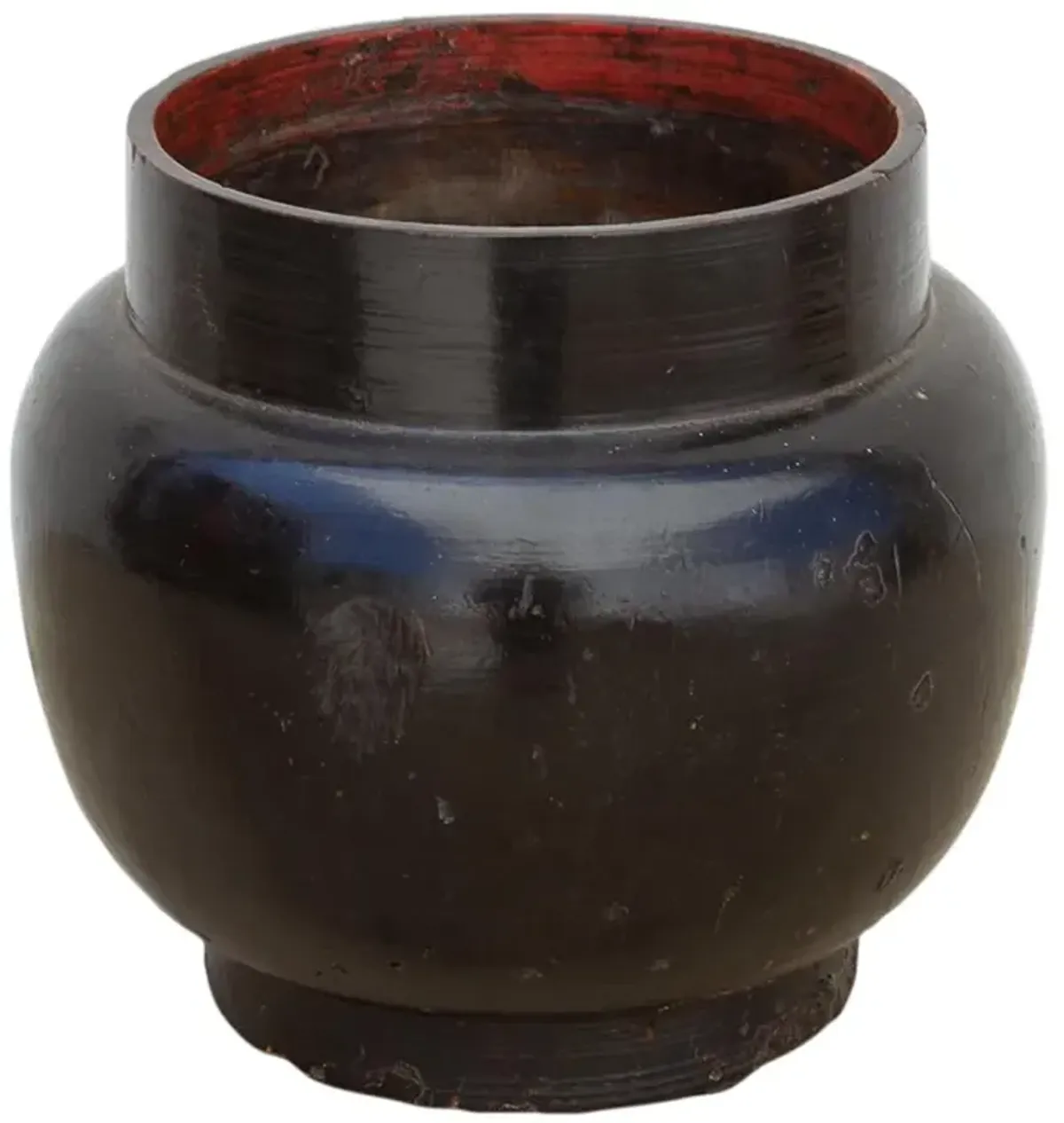 Antique Lacquer Container From Bhutan - de-cor - Black