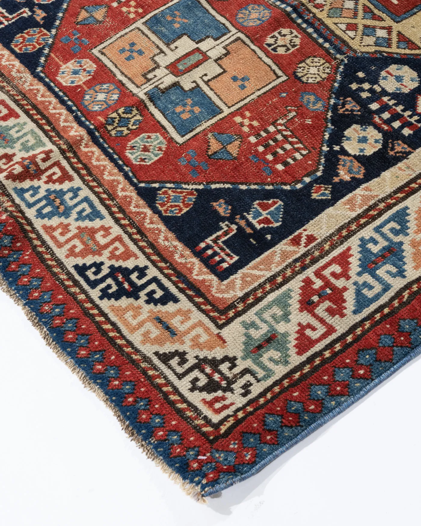 Persian Animal Design Runner Rug 3'4X8'5 - Red - Red