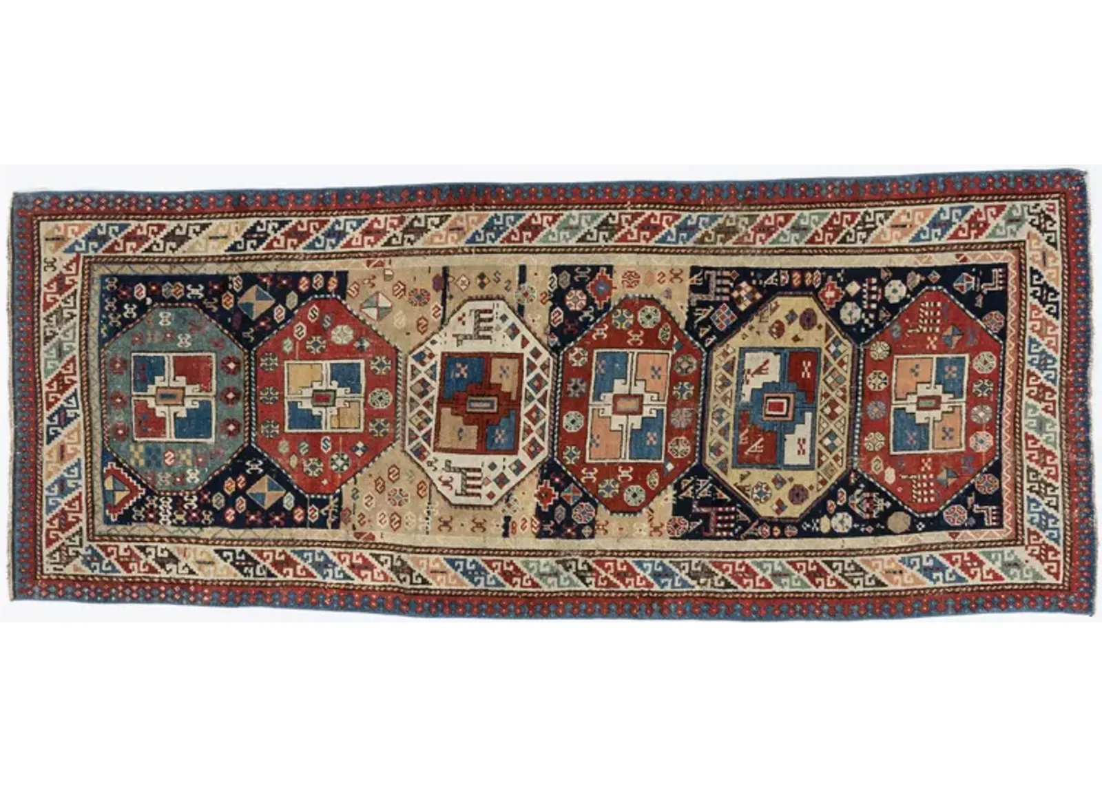 Persian Animal Design Runner Rug 3'4X8'5 - Red - Red