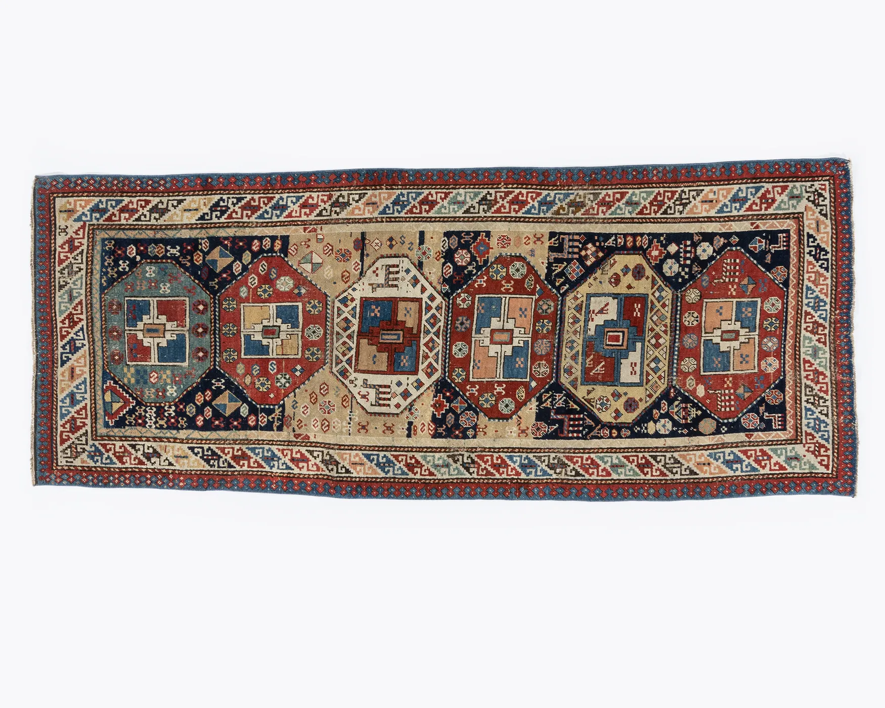 Persian Animal Design Runner Rug 3'4X8'5 - Red - Red