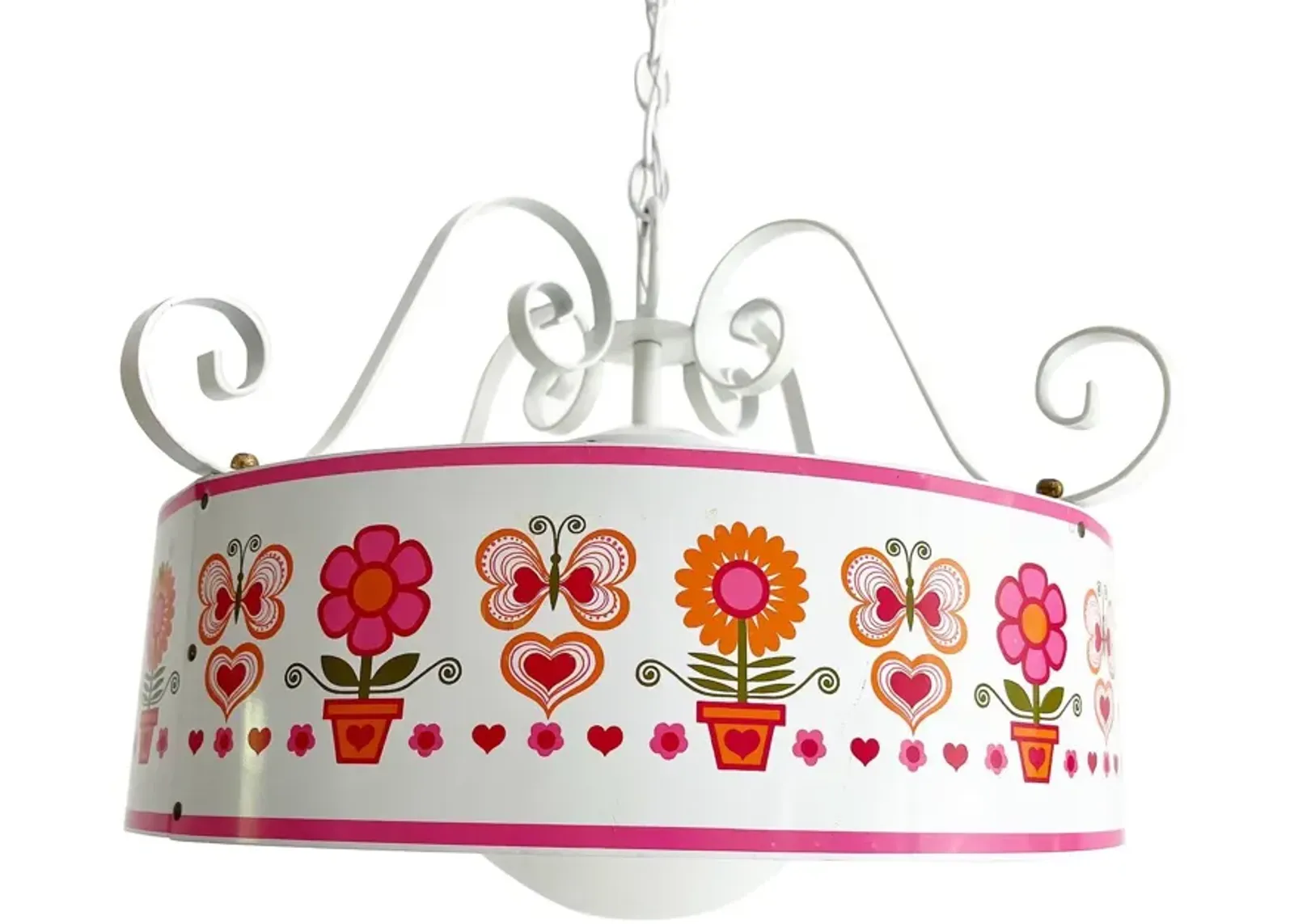 1970s Enameled Pendant Light - C the Light Interiors - Pink