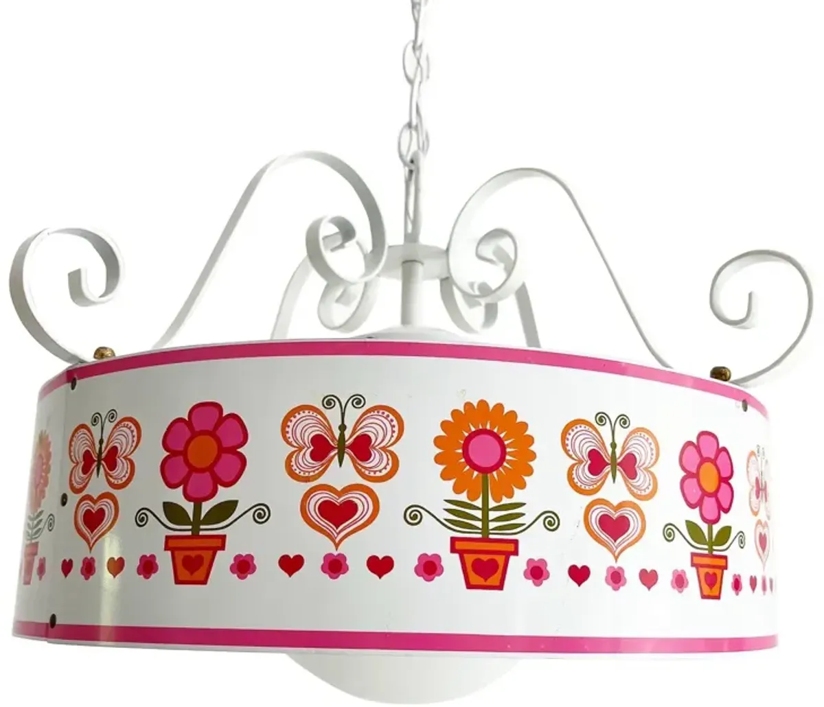 1970s Enameled Pendant Light - C the Light Interiors - Pink