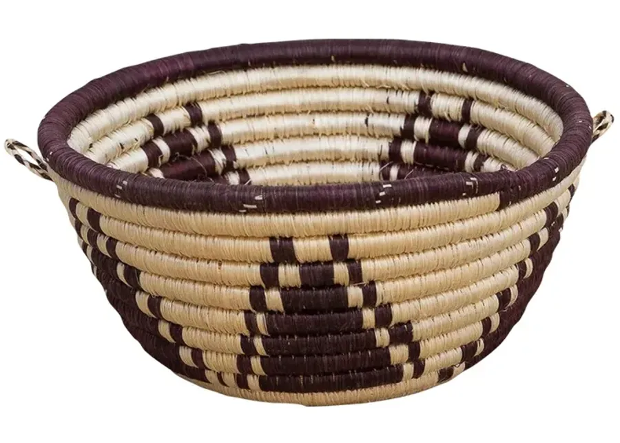 Vintage Floral Weave Basket - de-cor - brown