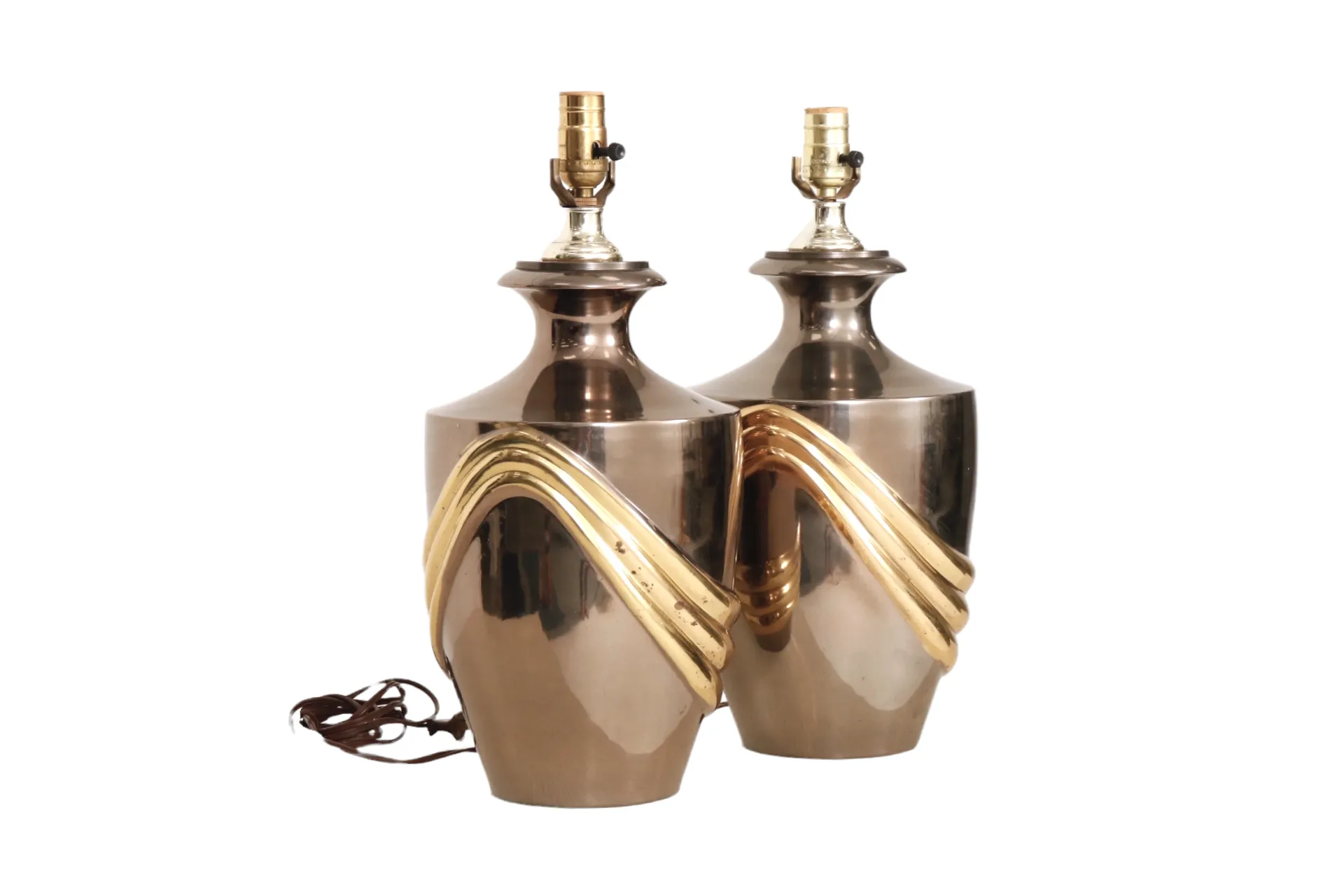 Brass Swag Table Lamps - a Pair - Interesting Things