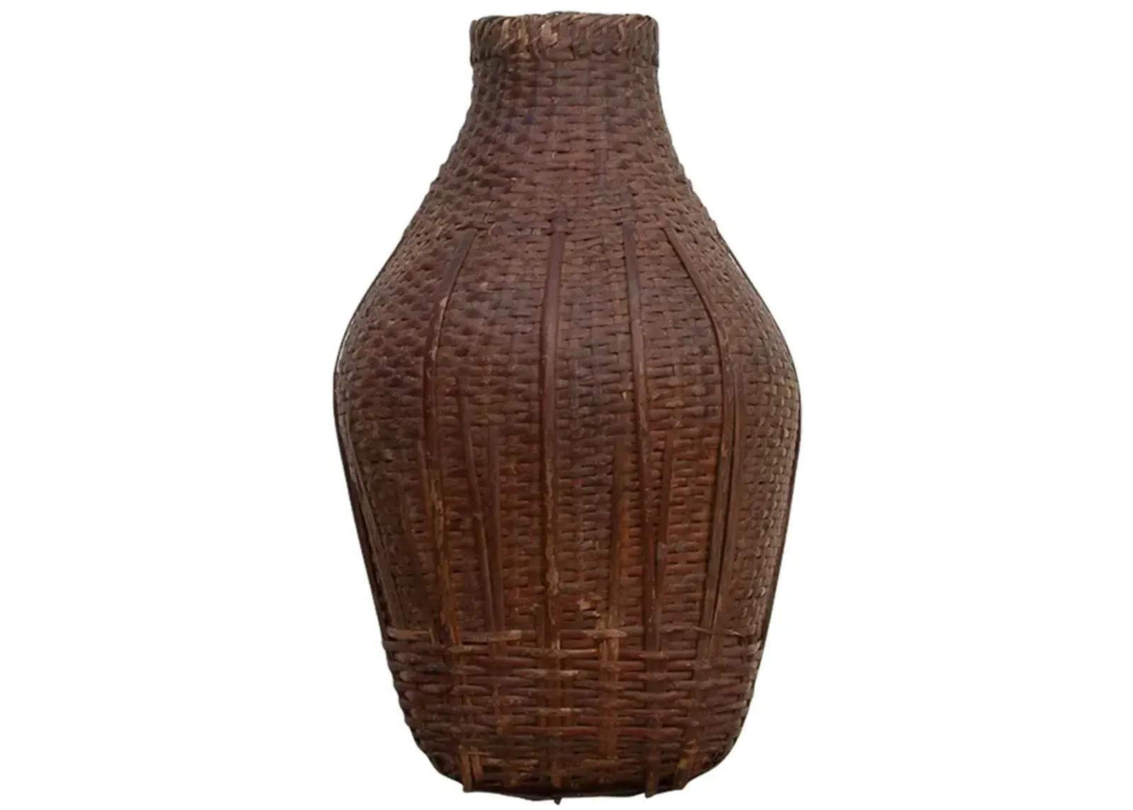 Early 20th C. Rattan Nepalese Bottle - de-cor - Brown