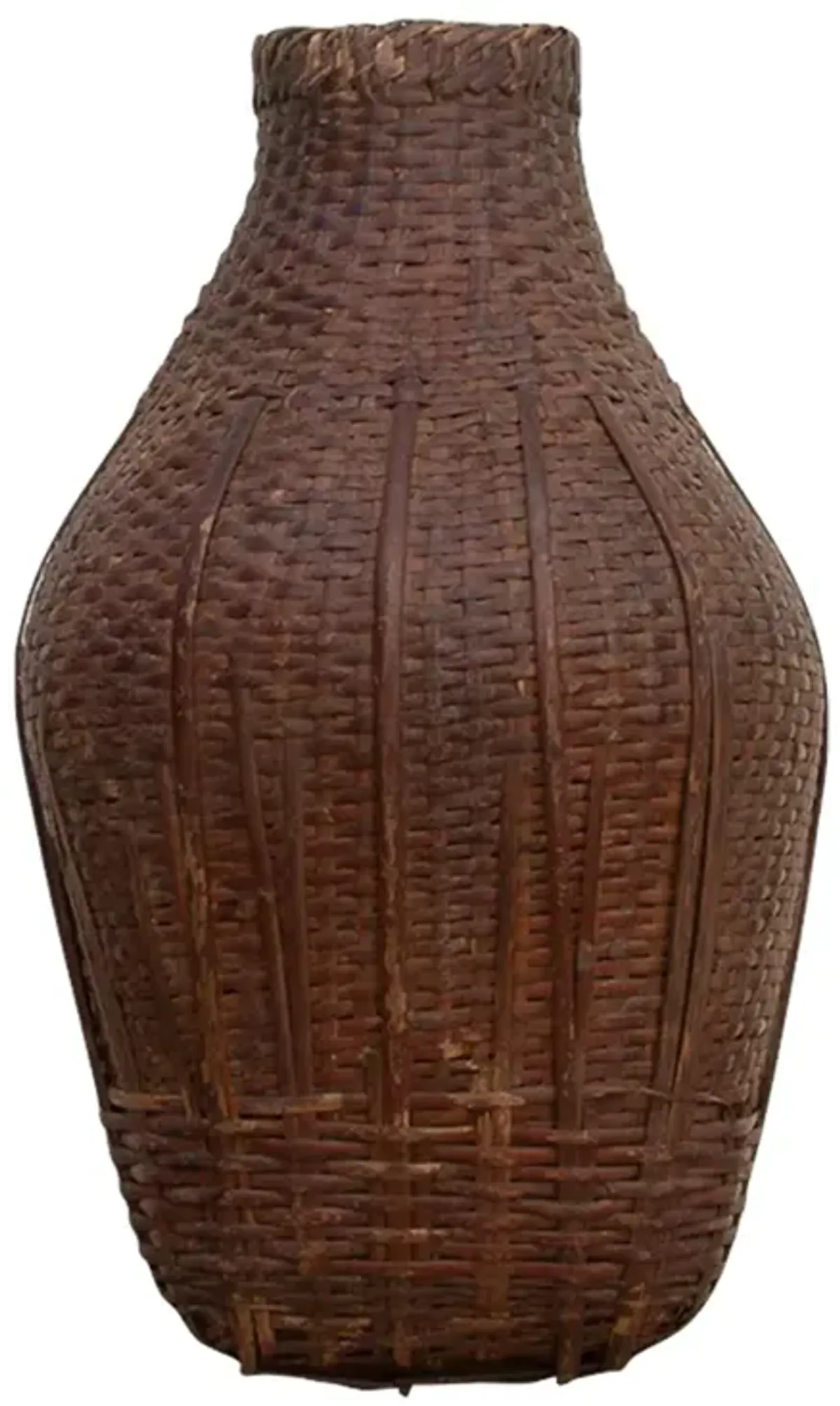 Early 20th C. Rattan Nepalese Bottle - de-cor - Brown