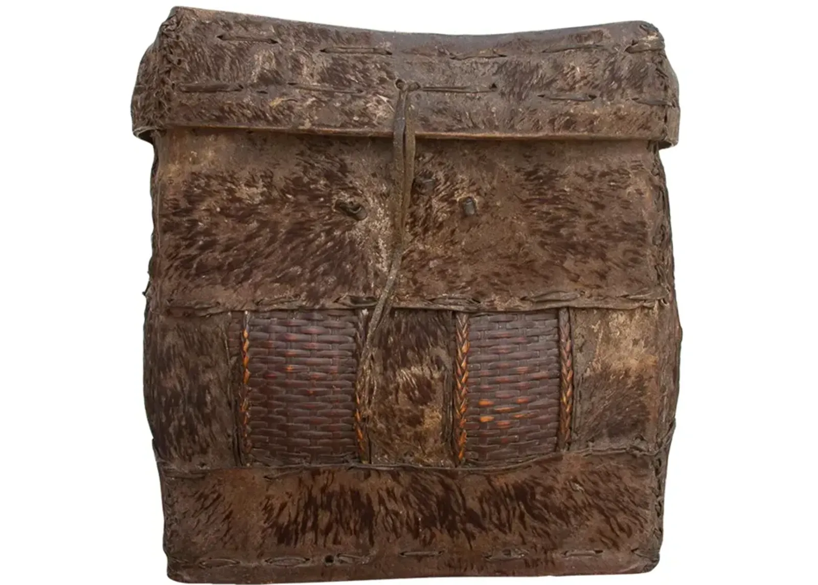 Antique Hide Trunk From Bhutan - de-cor - Brown