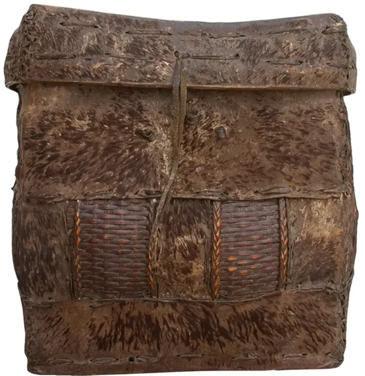 Antique Hide Trunk From Bhutan - de-cor - Brown