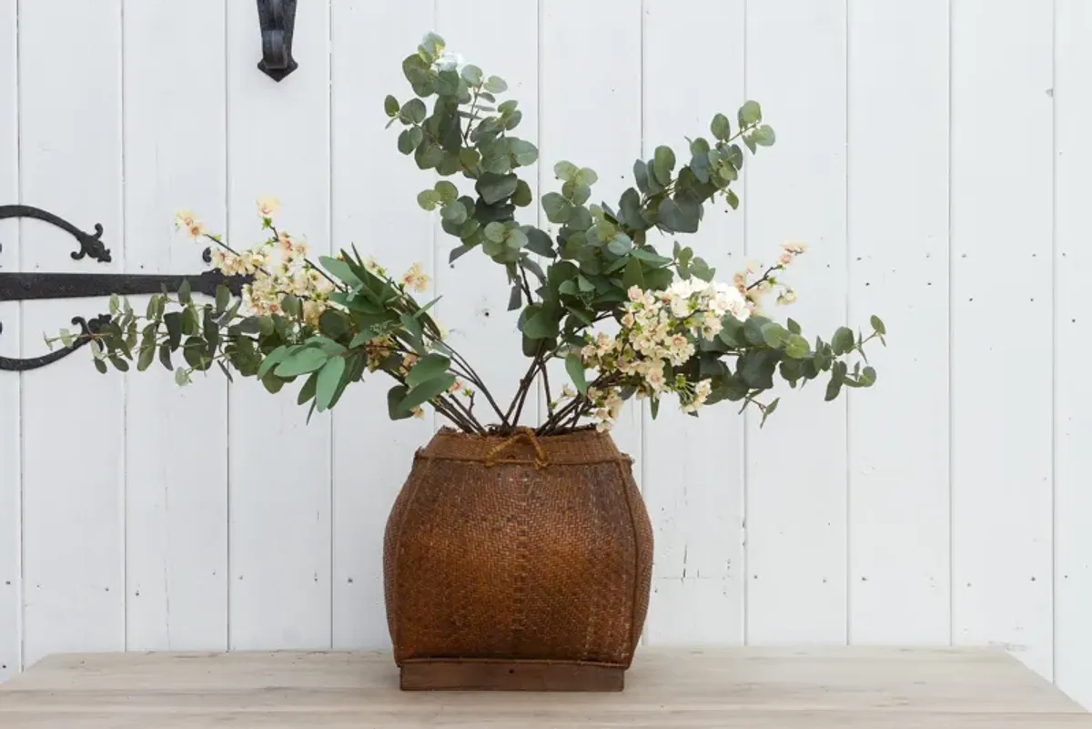 19th C. Rattan "Tharu" Basket From Nepal - de-cor - Brown