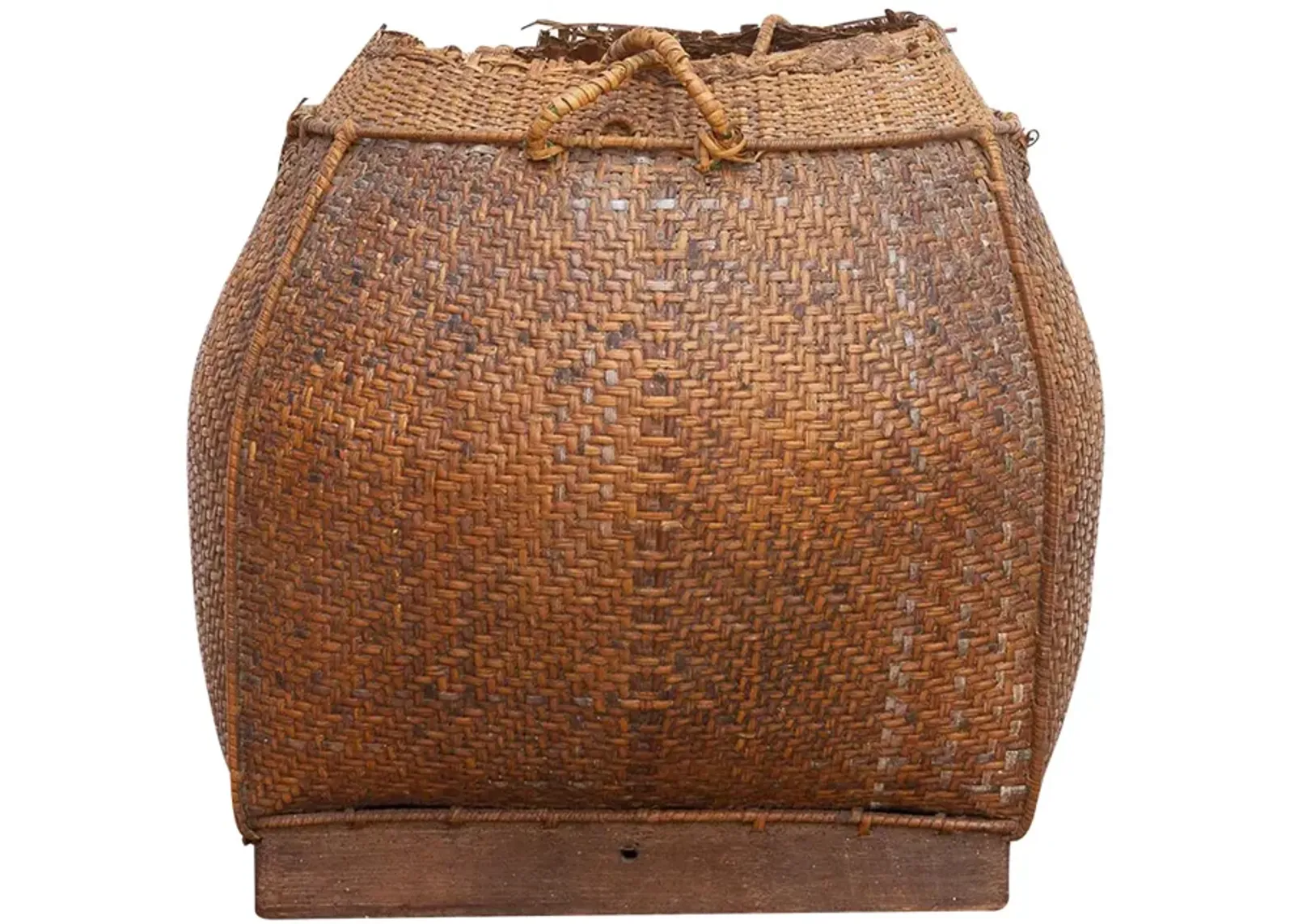 19th C. Rattan "Tharu" Basket From Nepal - de-cor - Brown