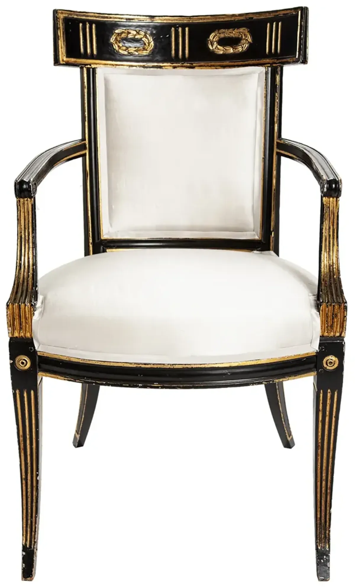 Italian Recency Ebony/Gilt Armchairs pr - Fleur de Lex Antiques - Black