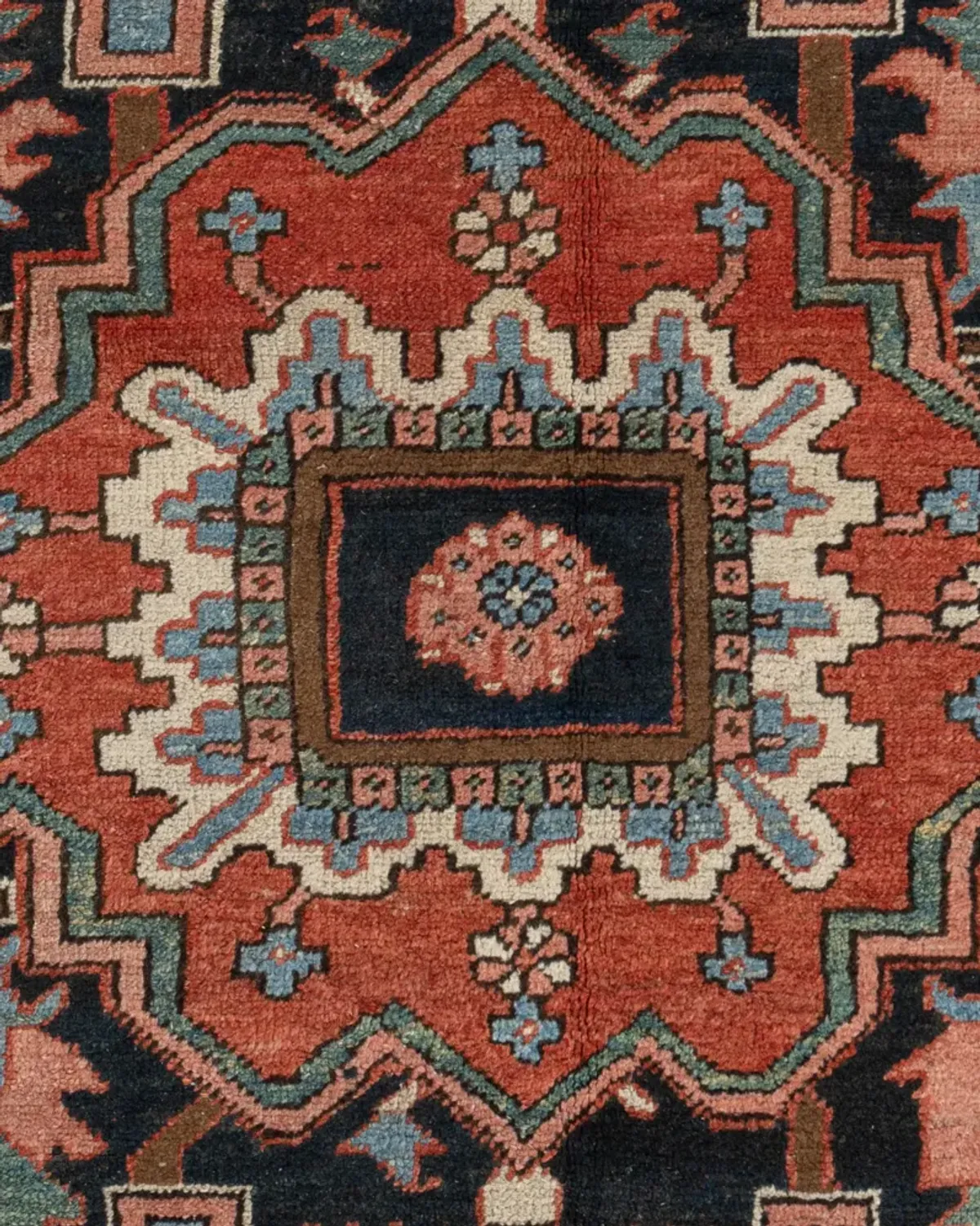 Persian Serapi Heriz Rug 9'7 X 12'6 - Brown - Brown