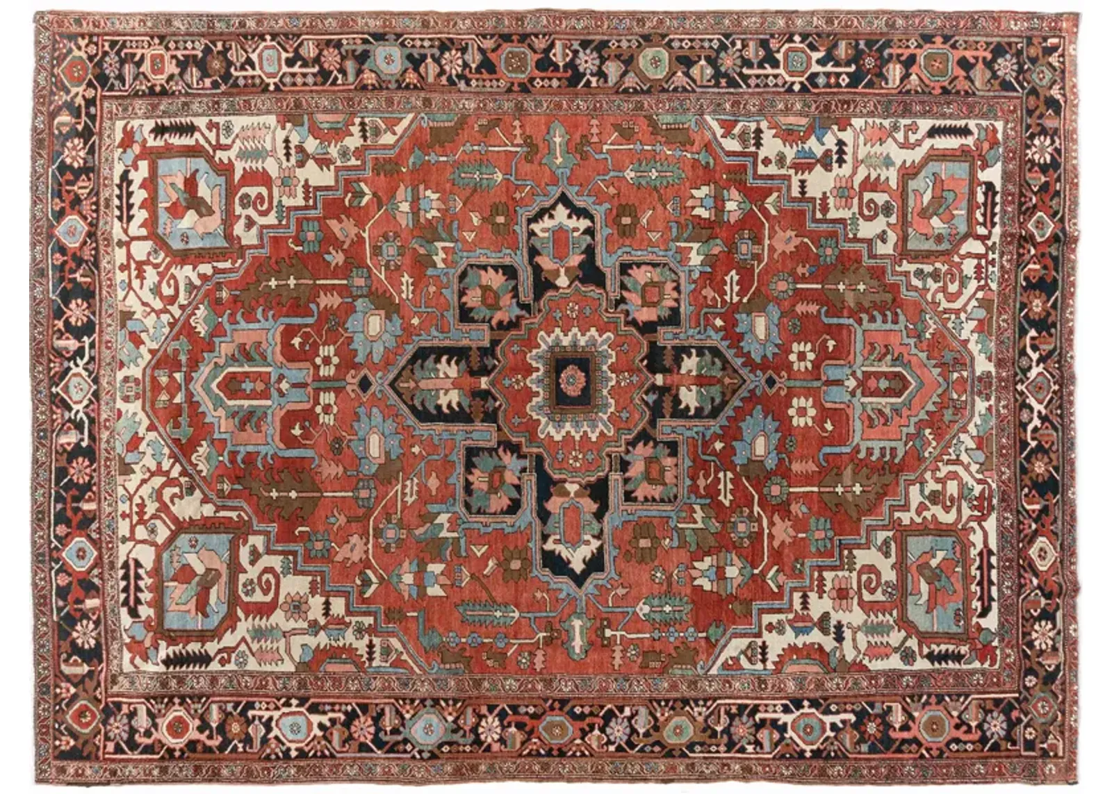 Persian Serapi Heriz Rug 9'7 X 12'6 - Brown - Brown