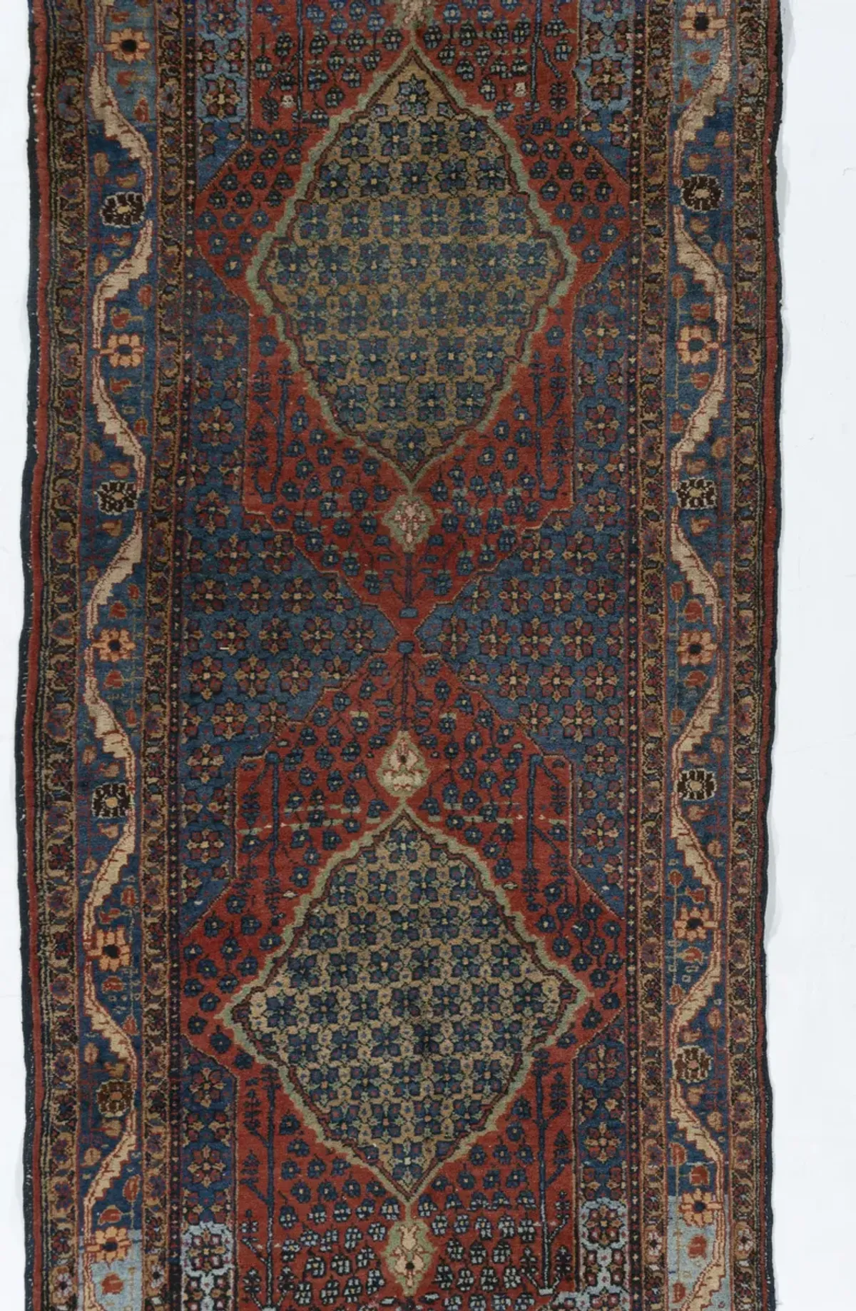 Persian Bidjar Runner Rug 3'3 X 13'6 - Blue - Blue