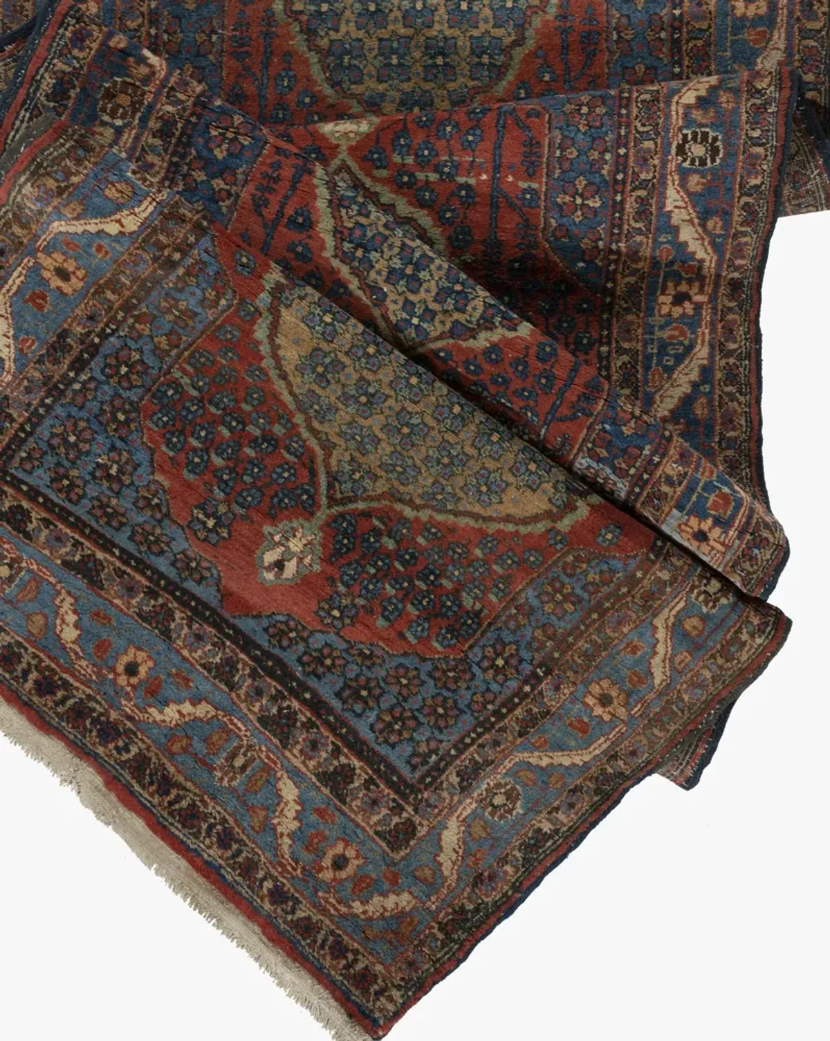 Persian Bidjar Runner Rug 3'3 X 13'6 - Blue - Blue