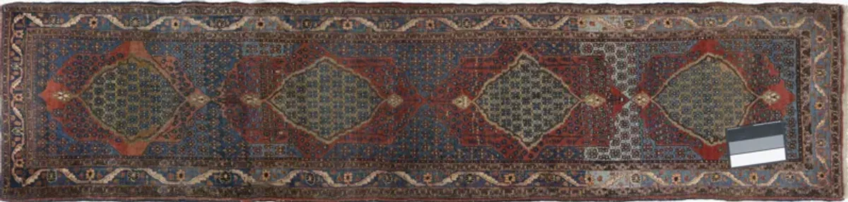 Persian Bidjar Runner Rug 3'3 X 13'6 - Blue - Blue