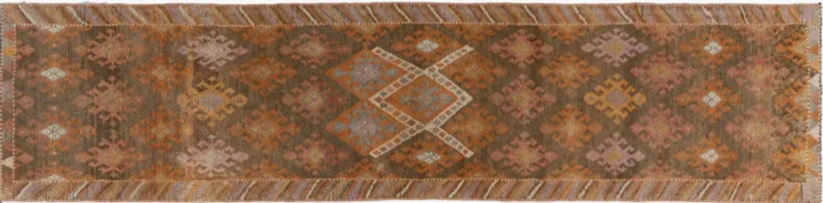 Turkish Oushak Runner 2'10 X 11'11 - Brown