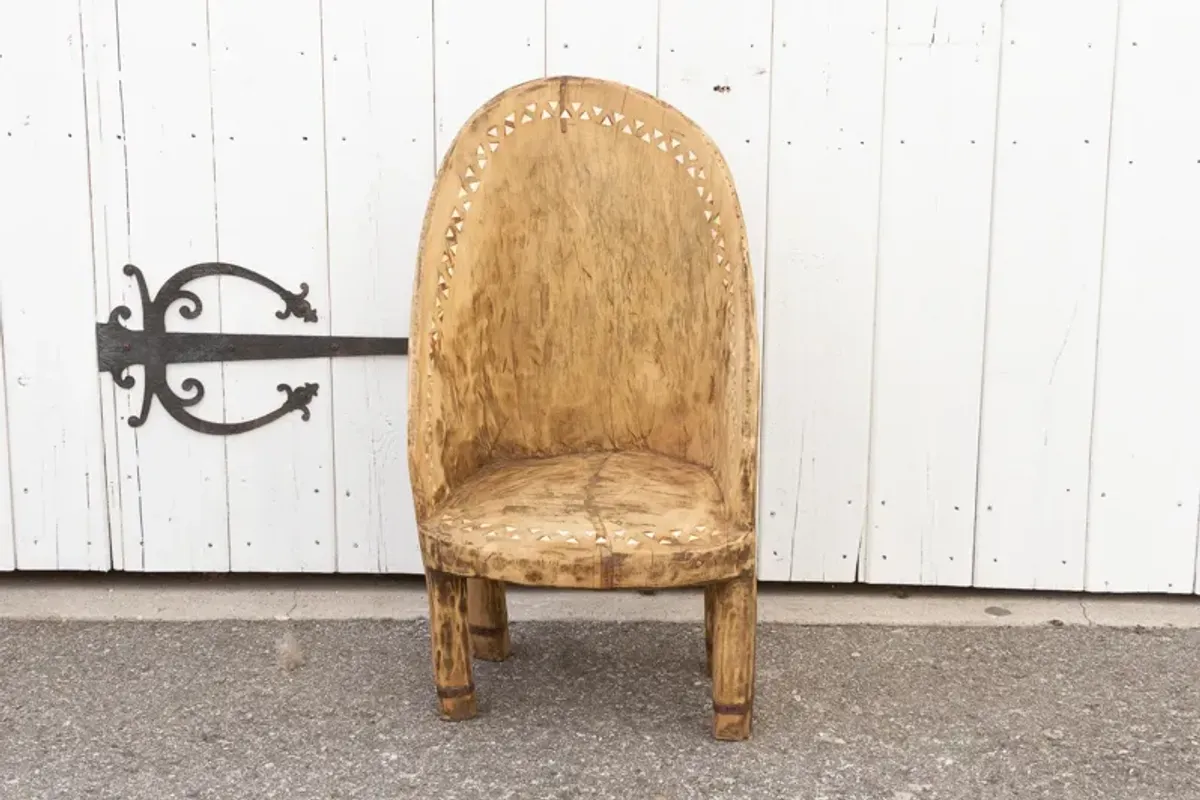 Farmhouse Bleached & Inlaid Naga Chair - de-cor - Brown