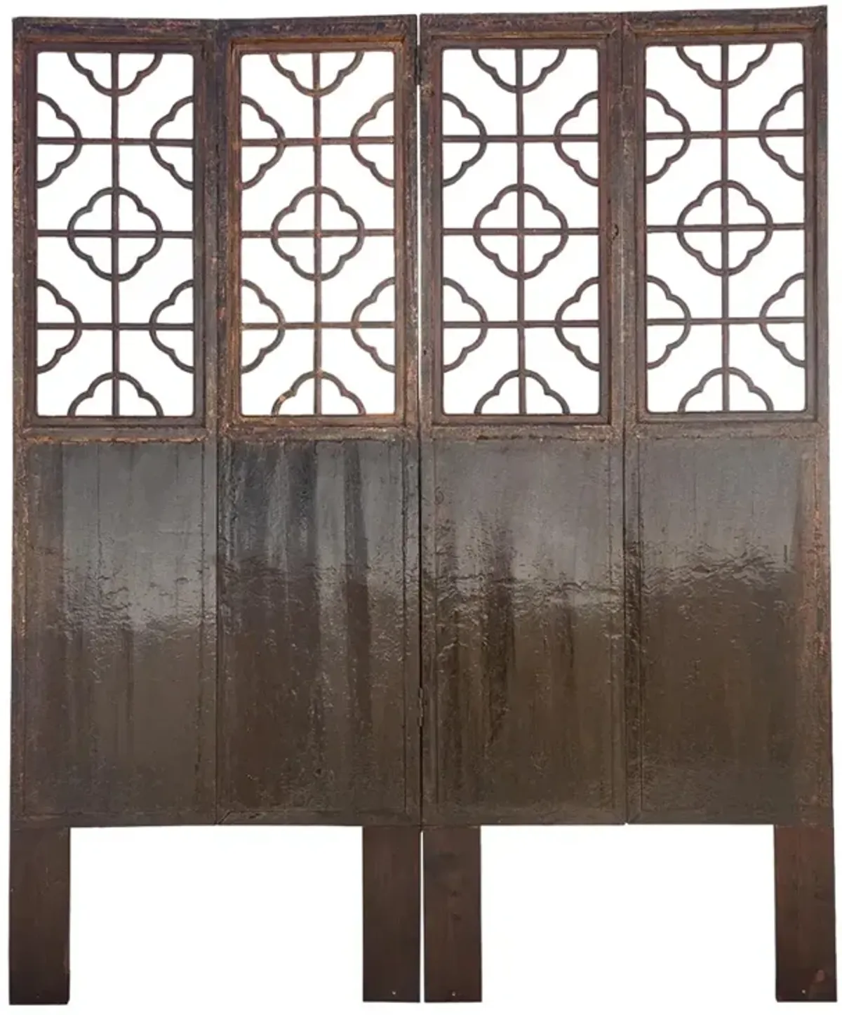 Set of Four - Antique Asian Screen Doors - de-cor - Brown