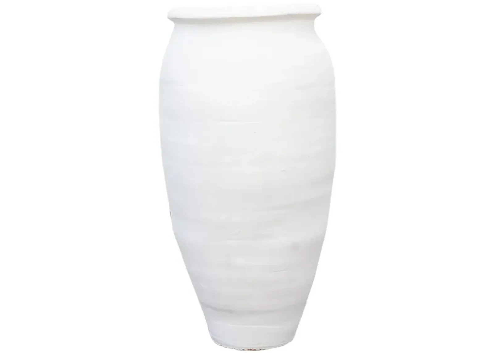 Large Turned Greek Clay Outdoor Planter - de-cor - White - 27" l x 27" w x 50.5" h