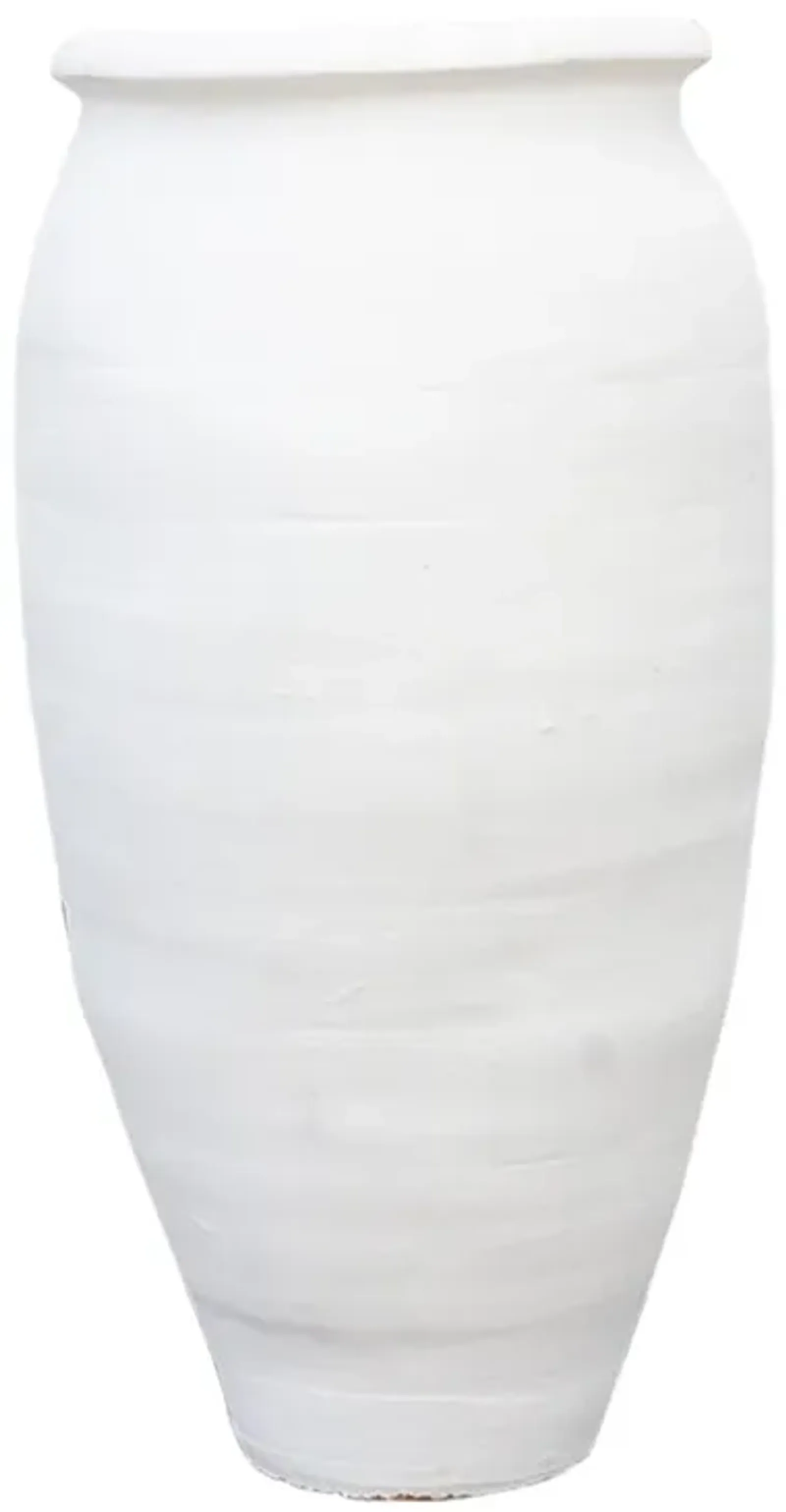 Large Turned Greek Clay Outdoor Planter - de-cor - White - 27" l x 27" w x 50.5" h