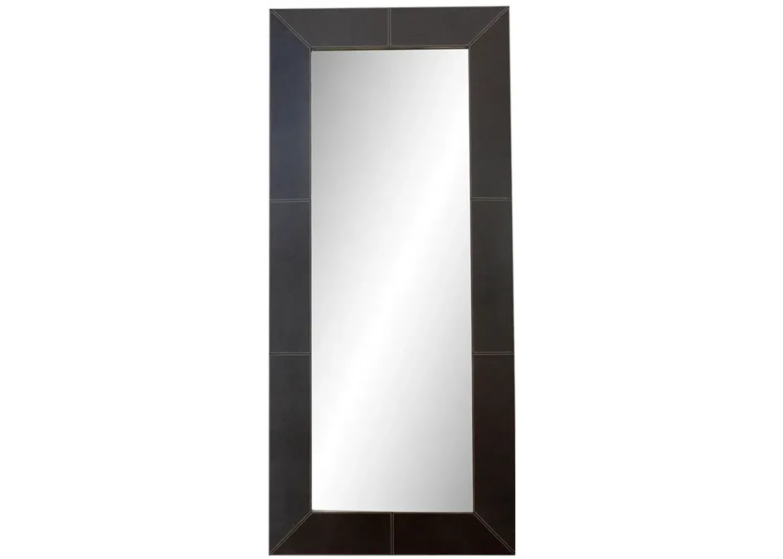 Tall Thai Embossed Leather Mirror - de-cor - Black