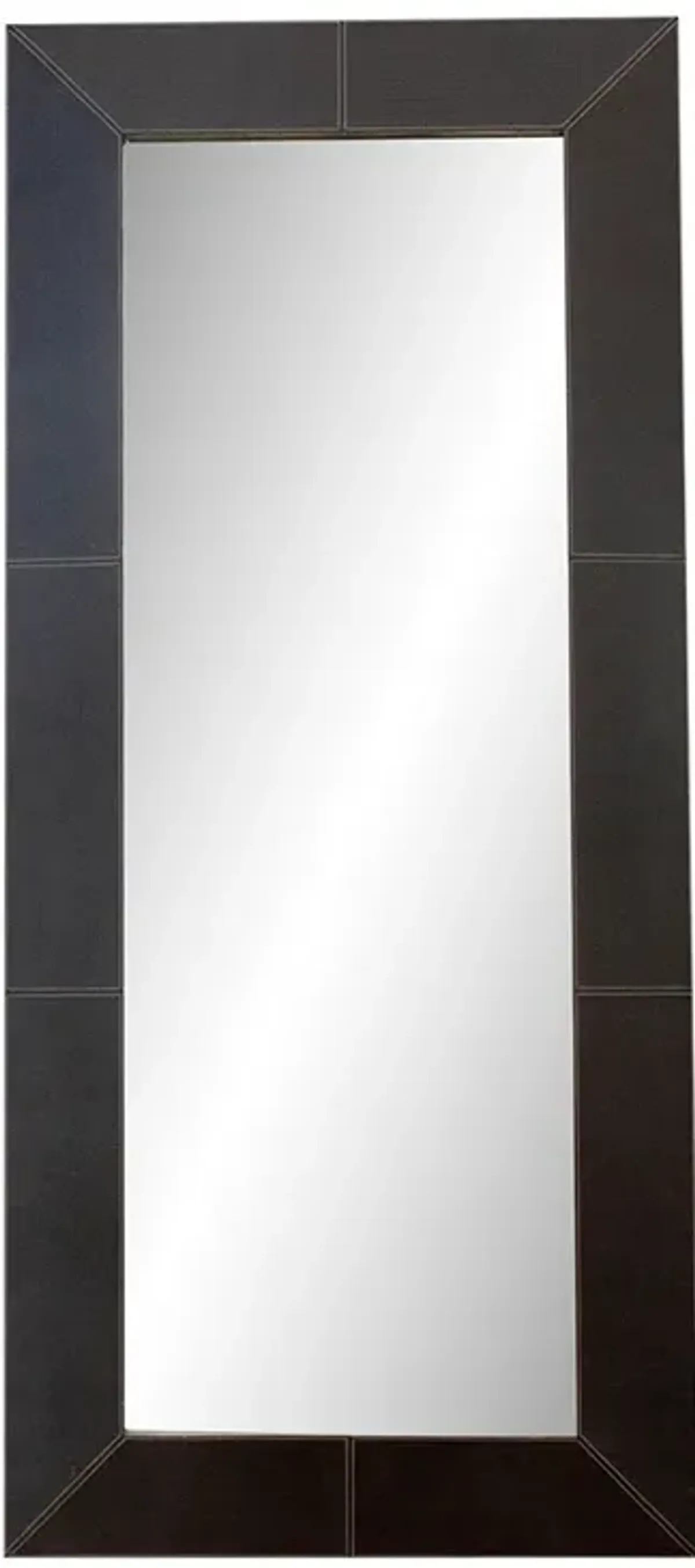 Tall Thai Embossed Leather Mirror - de-cor - Black