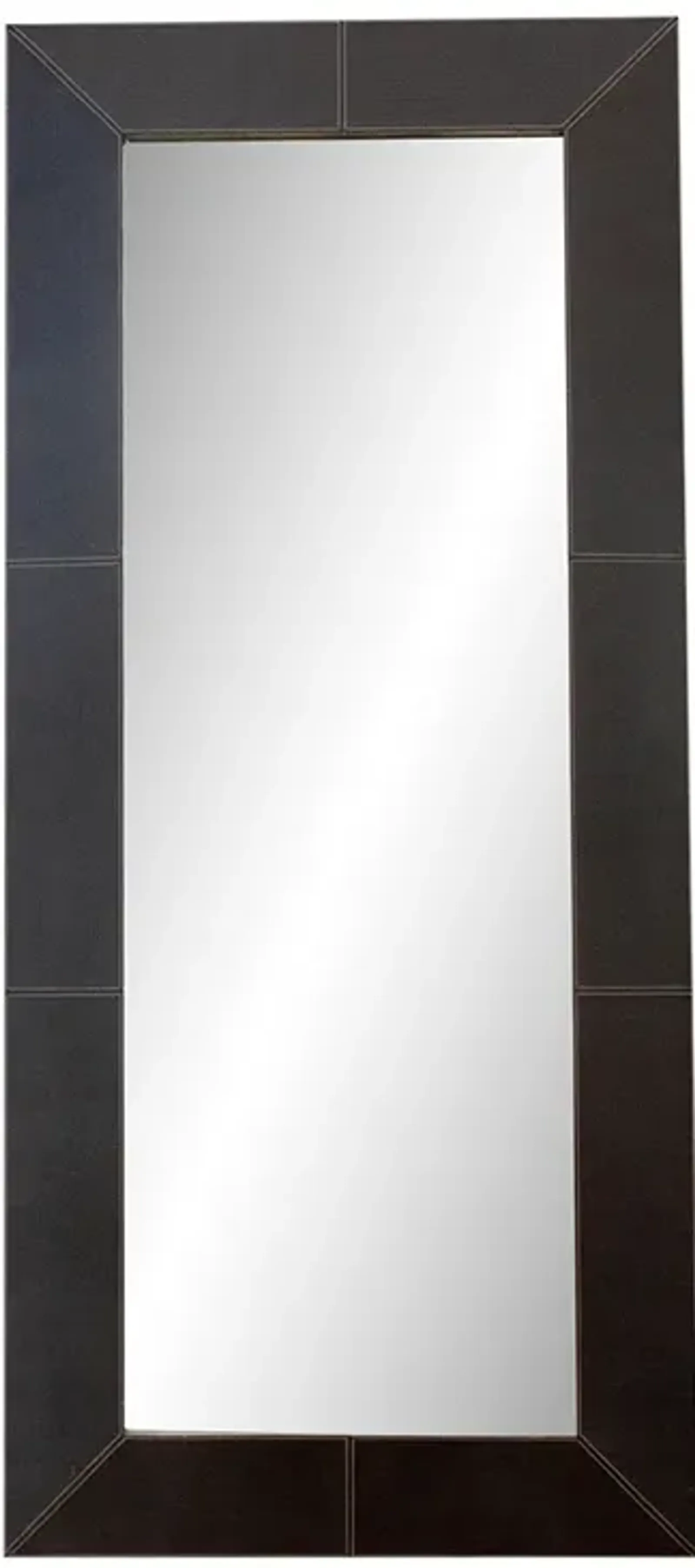 Tall Thai Embossed Leather Mirror - de-cor - Black