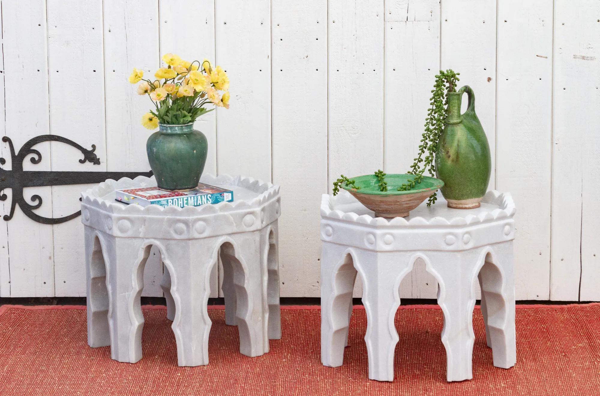 Pair of Marble Mudejar Side Tables - de-cor