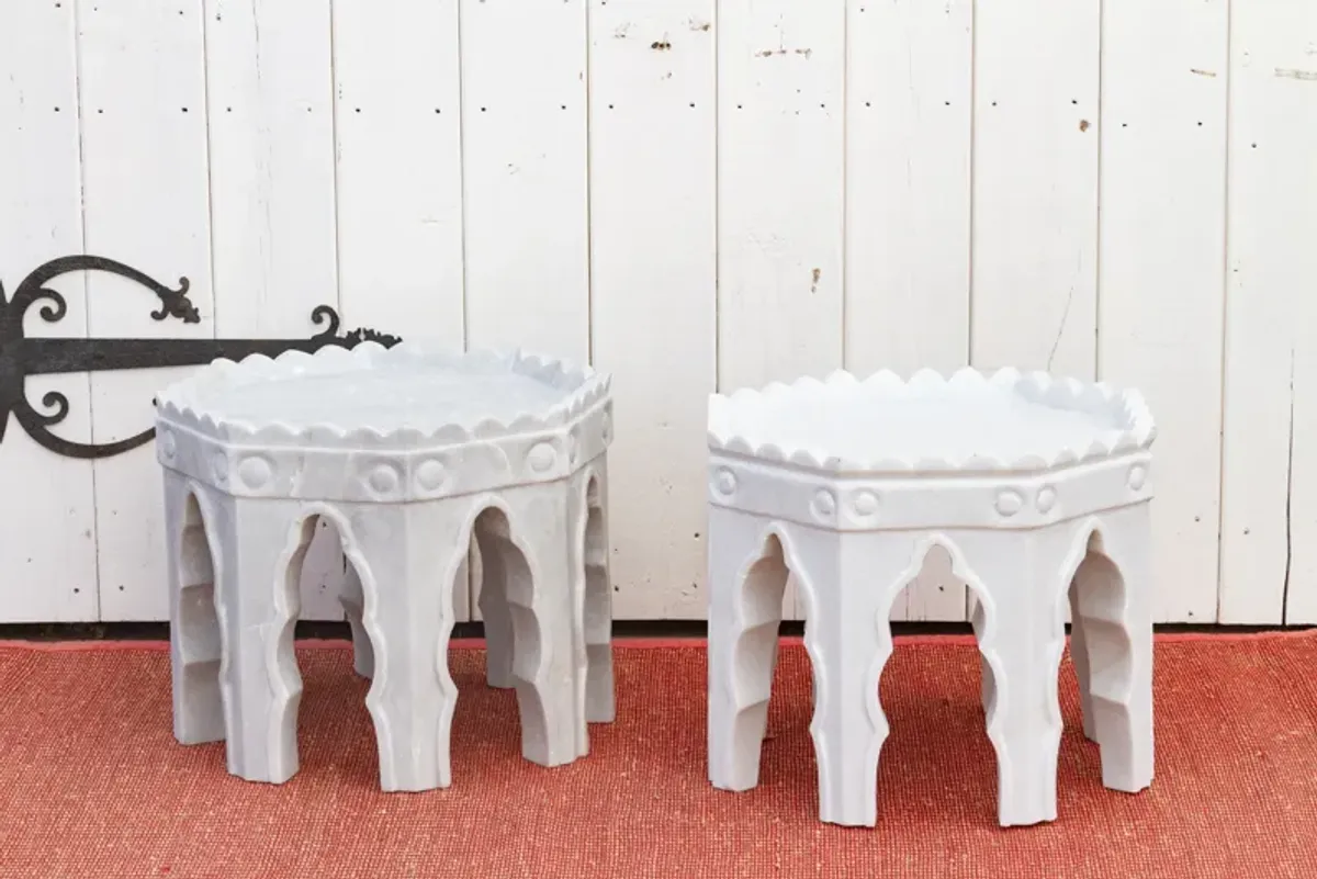 Pair of Marble Mudejar Side Tables - de-cor