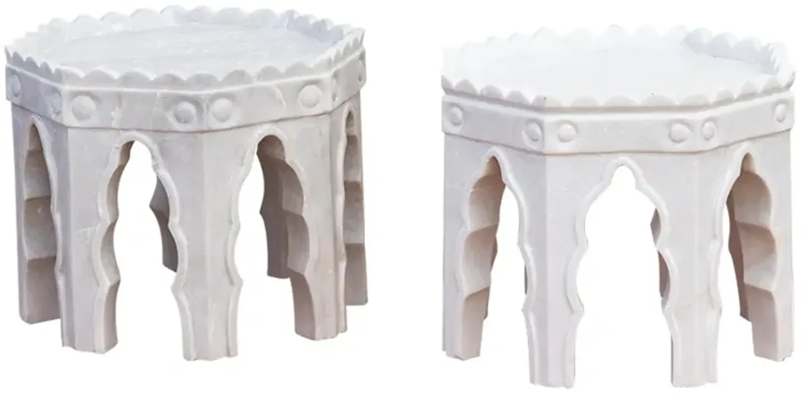 Pair of Marble Mudejar Side Tables - de-cor