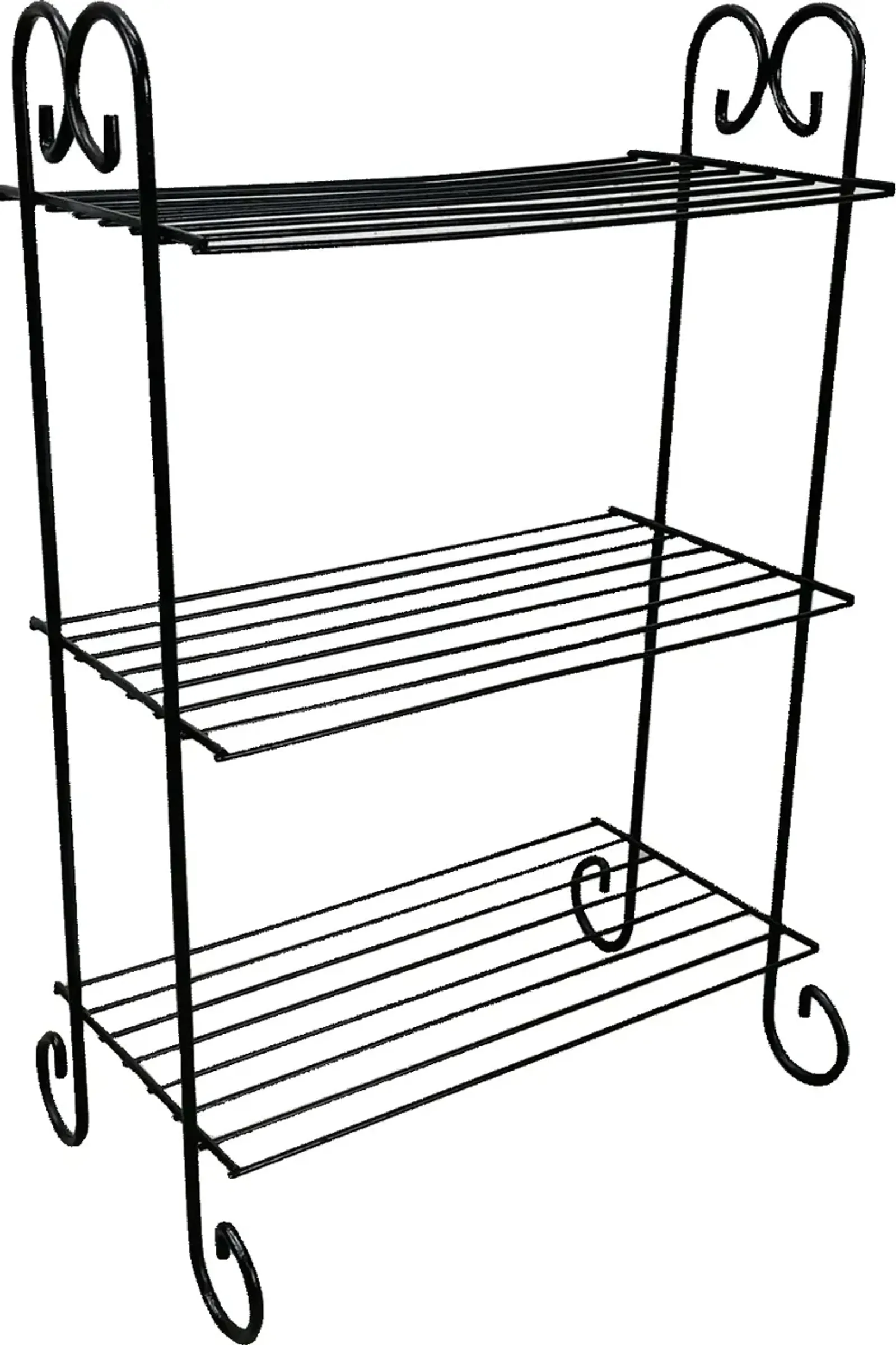 1960s Three Tier Black Metal Shelf - 2-b-Modern