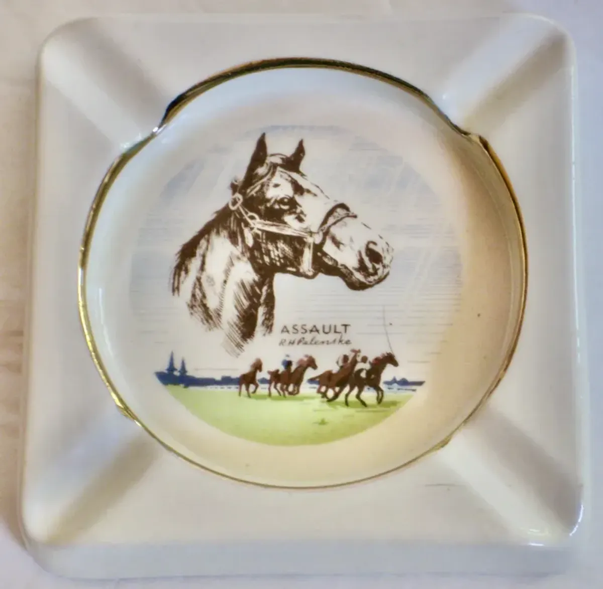 Assault and Ponder Horse Ashtrays Set of 2 - The Emporium Ltd. - Beige