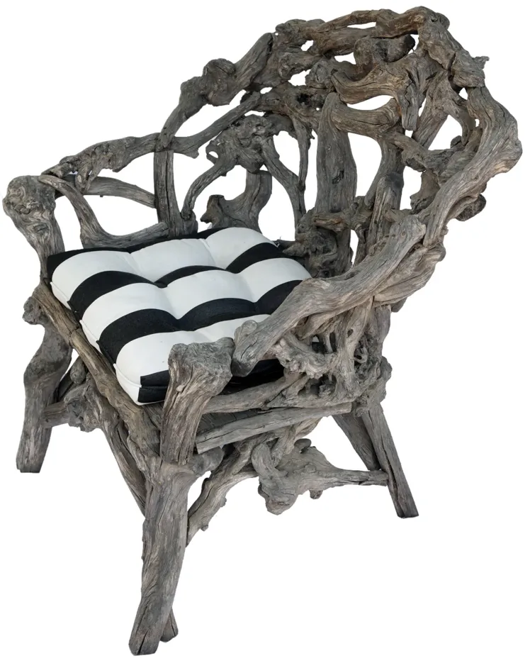 King Handmade Drift Wood Chair - Fleur de Lex Antiques - Handcrafted - Gray