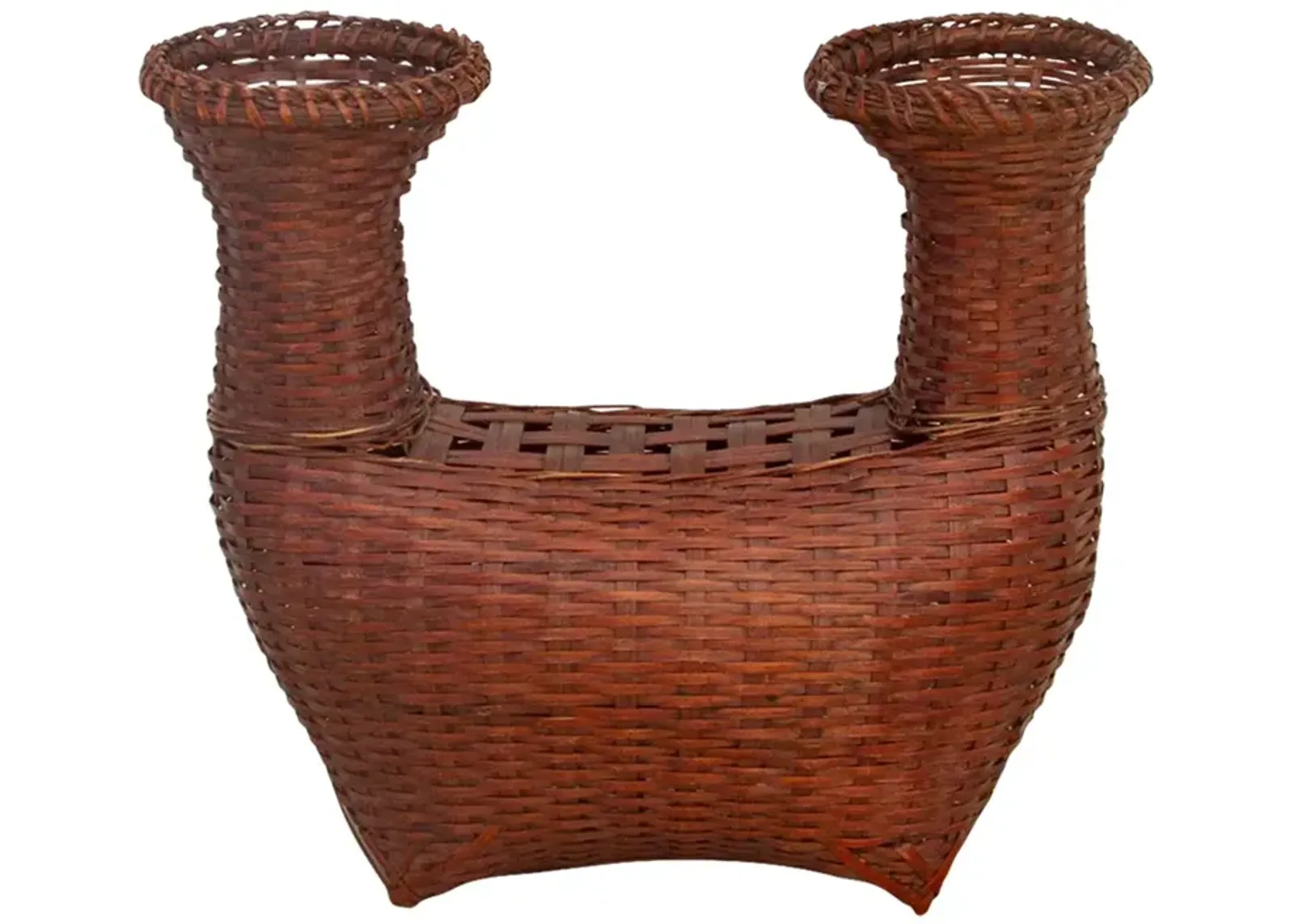 Vintage Asian Boat Shaped Basket - de-cor - Brown