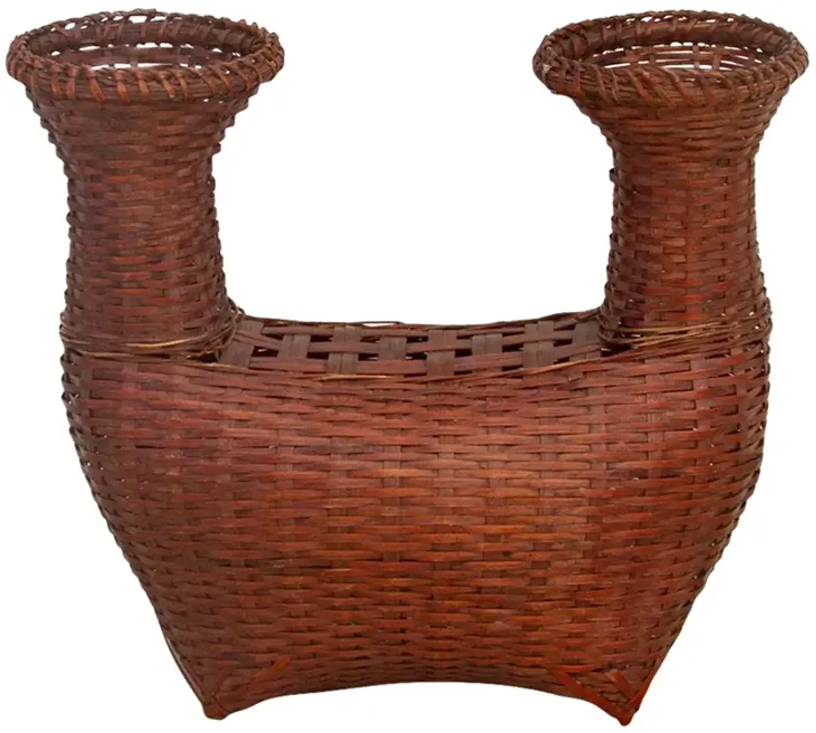 Vintage Asian Boat Shaped Basket - de-cor - Brown