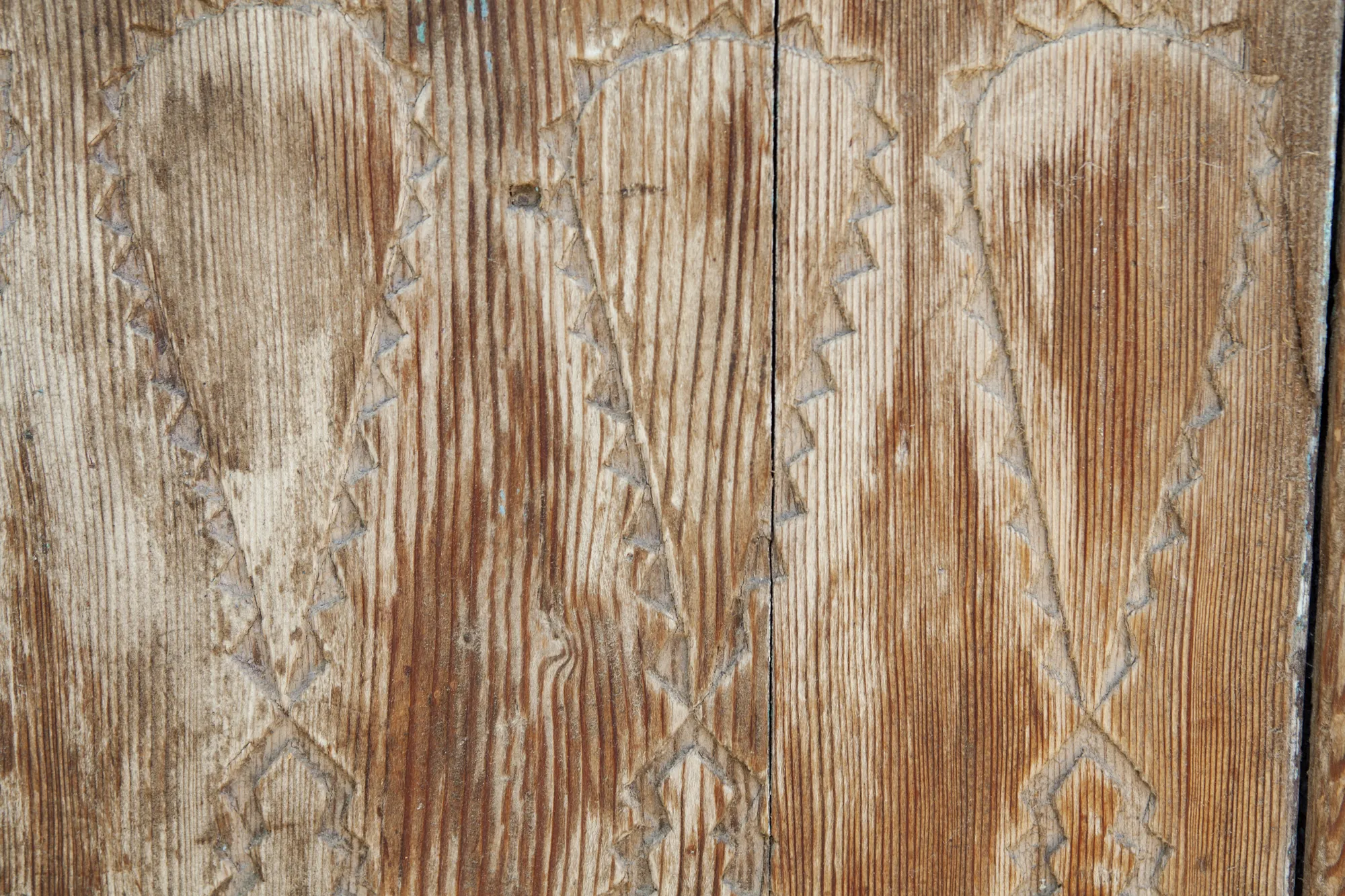 Antique Moroccan Wood Door & Frame - Fleur de Lex Antiques - Handcrafted - Brown