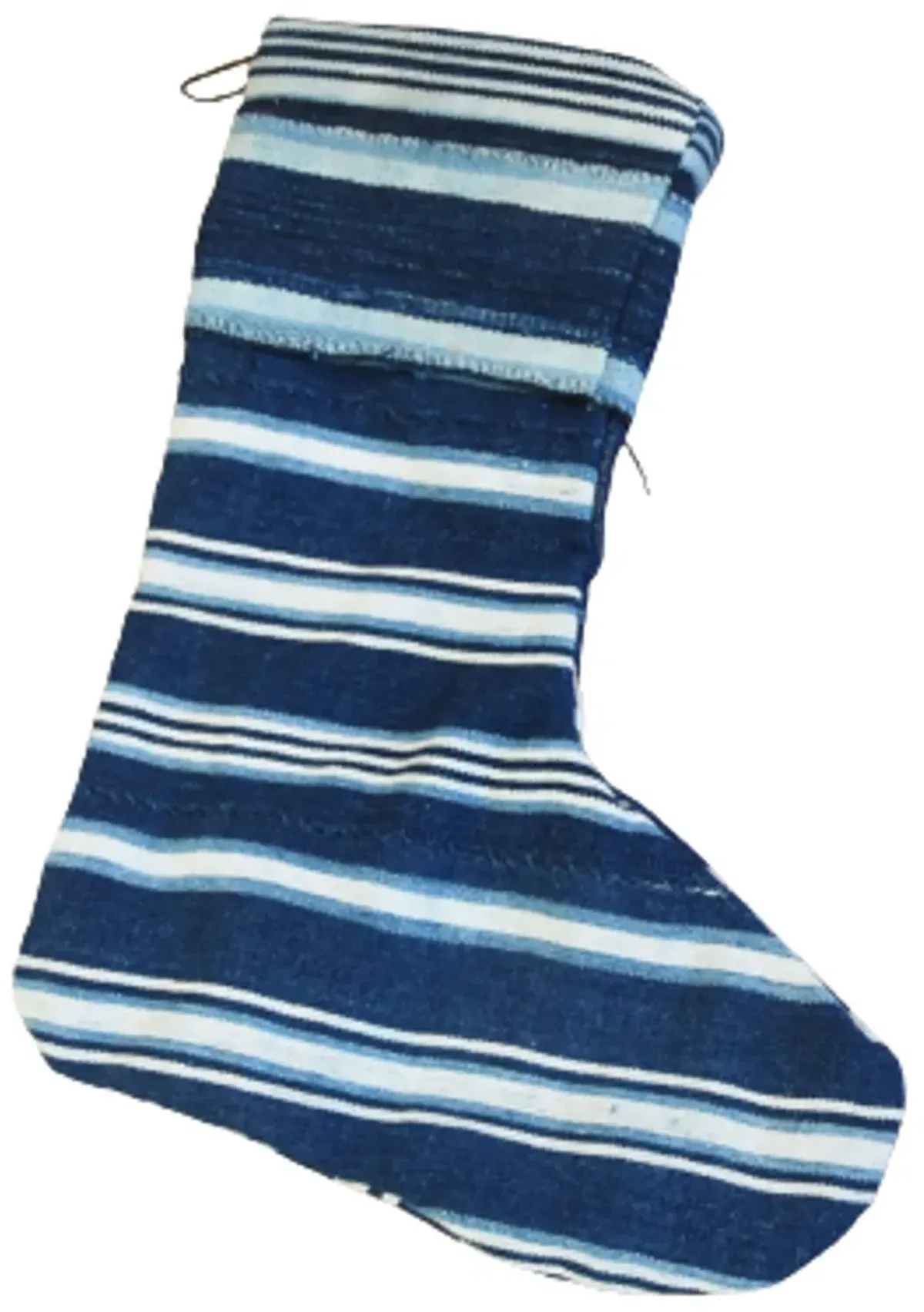 African Textile Christmas Stockings - Set of 2 - Blue