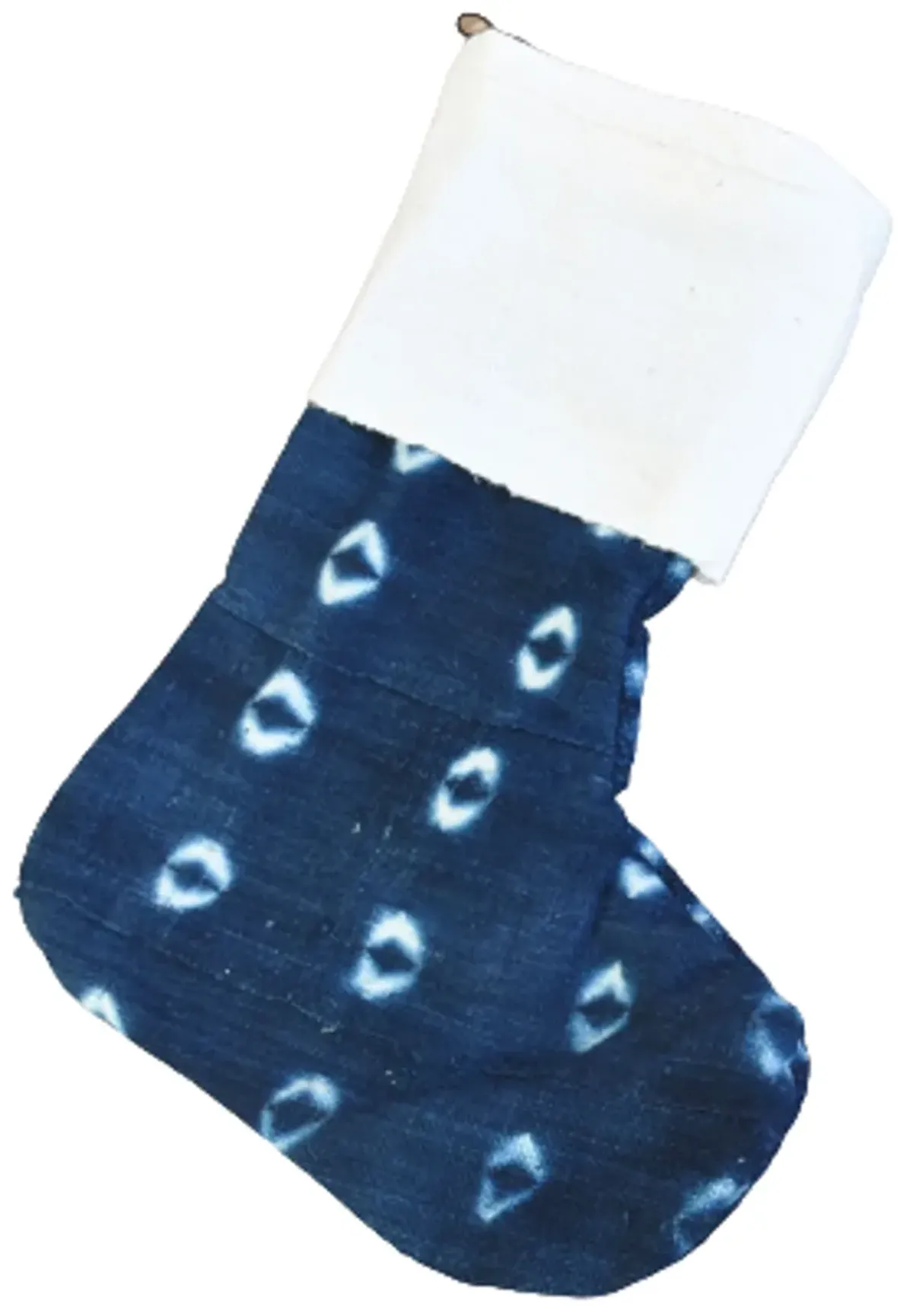 African Textile Christmas Stockings - Set of 2 - Blue