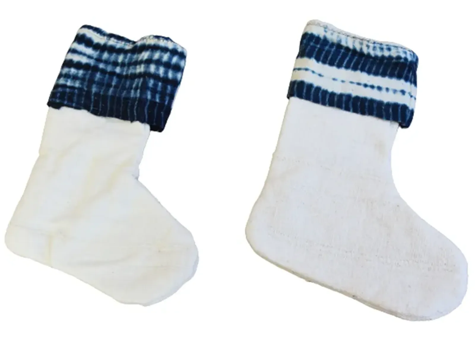 African Textile Christmas Stockings - Set of 2 - Blue