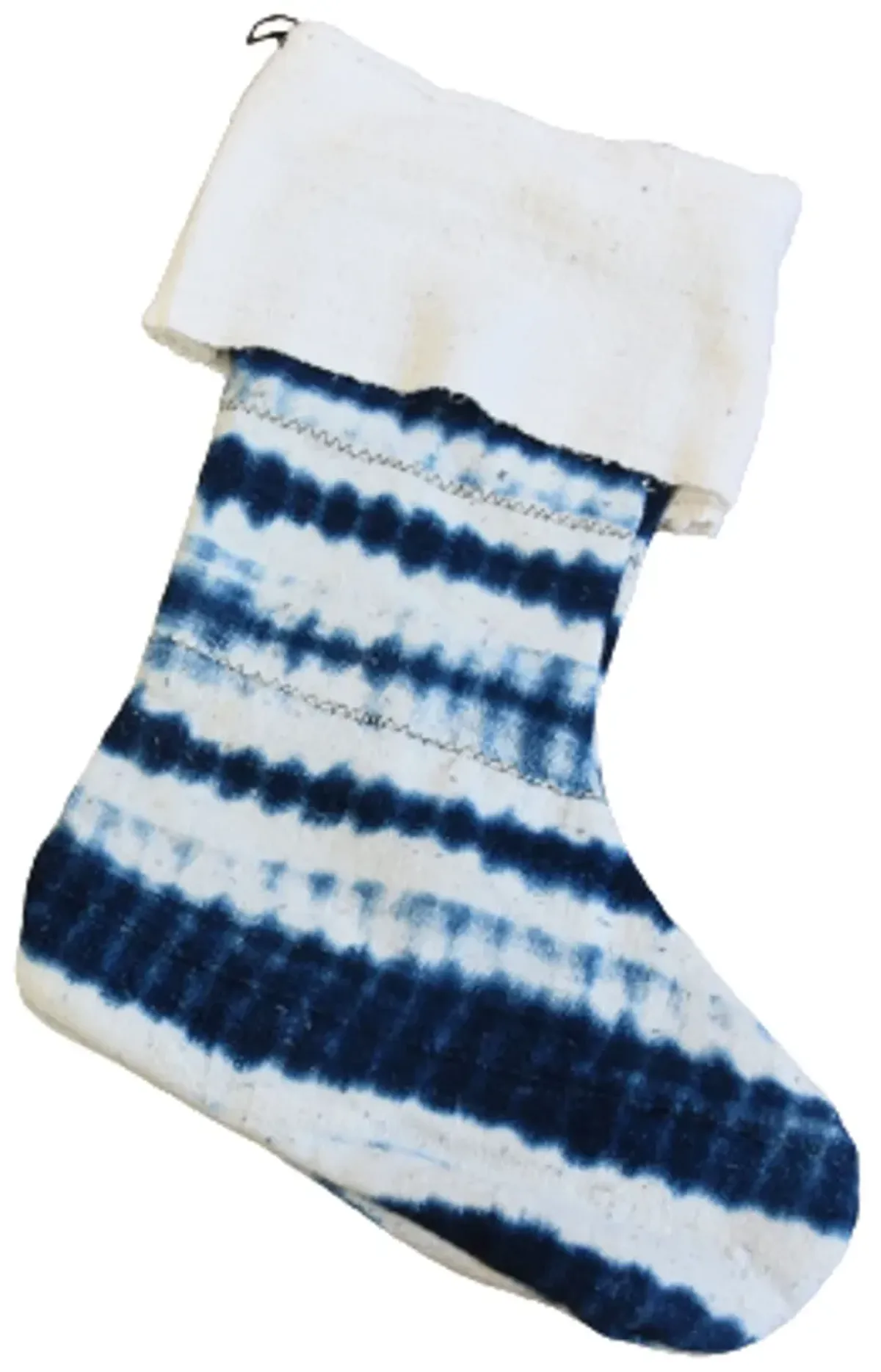 African Textile Christmas Stockings - Set of 2 - Blue