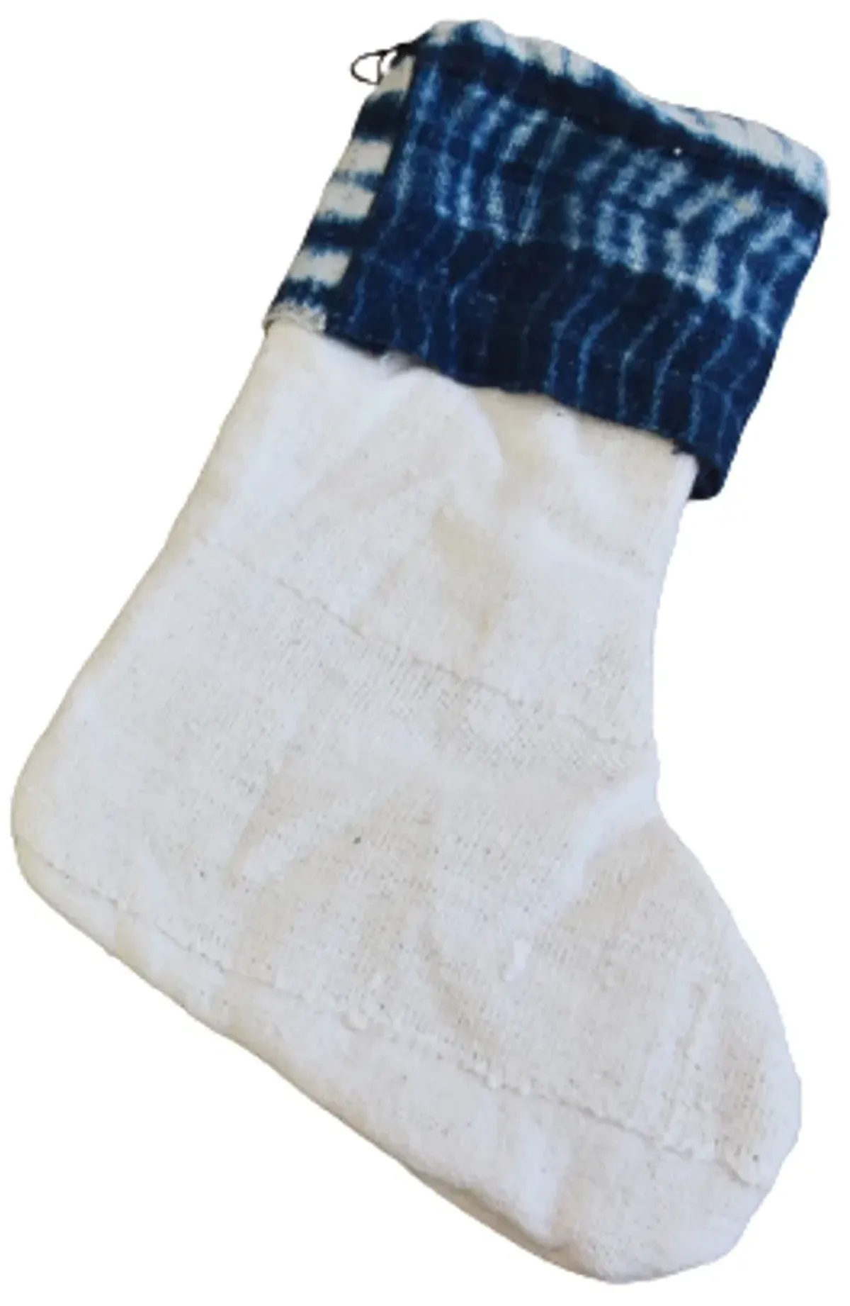 African Textile Christmas Stockings - Set of 2 - Blue