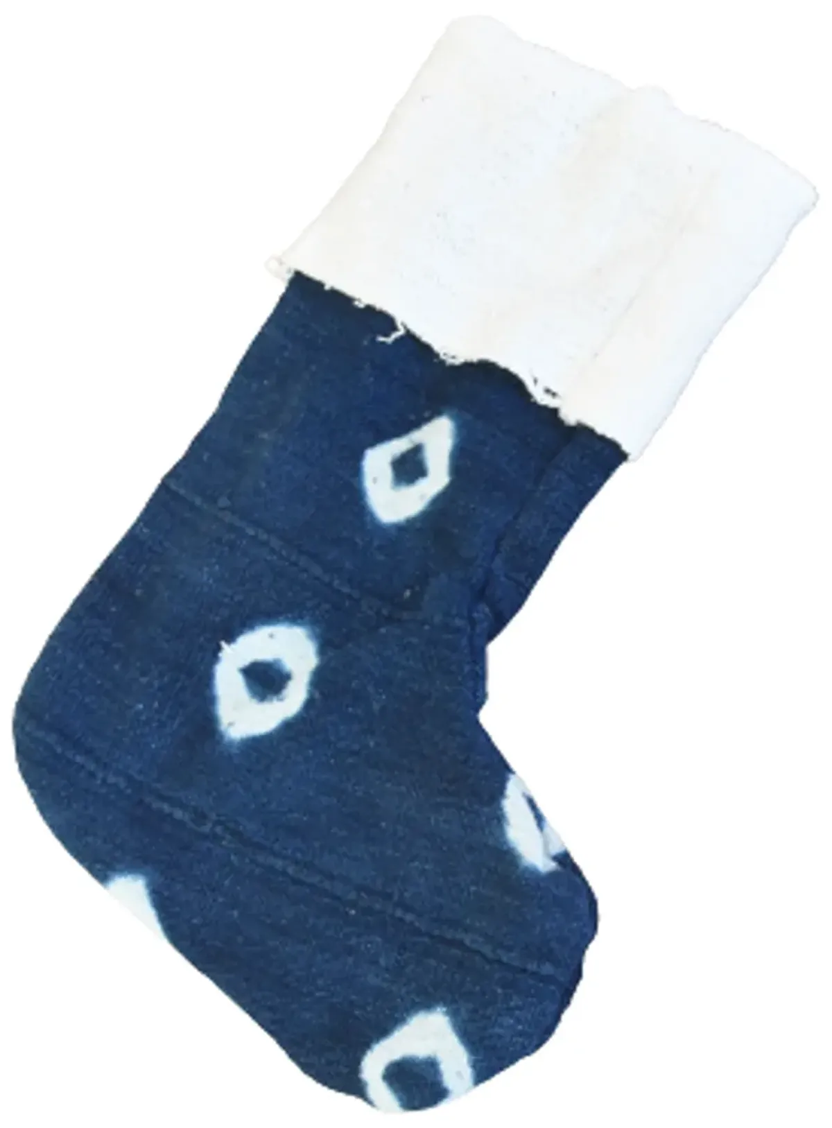 African Textile Christmas Stockings - Set of 2 - Blue