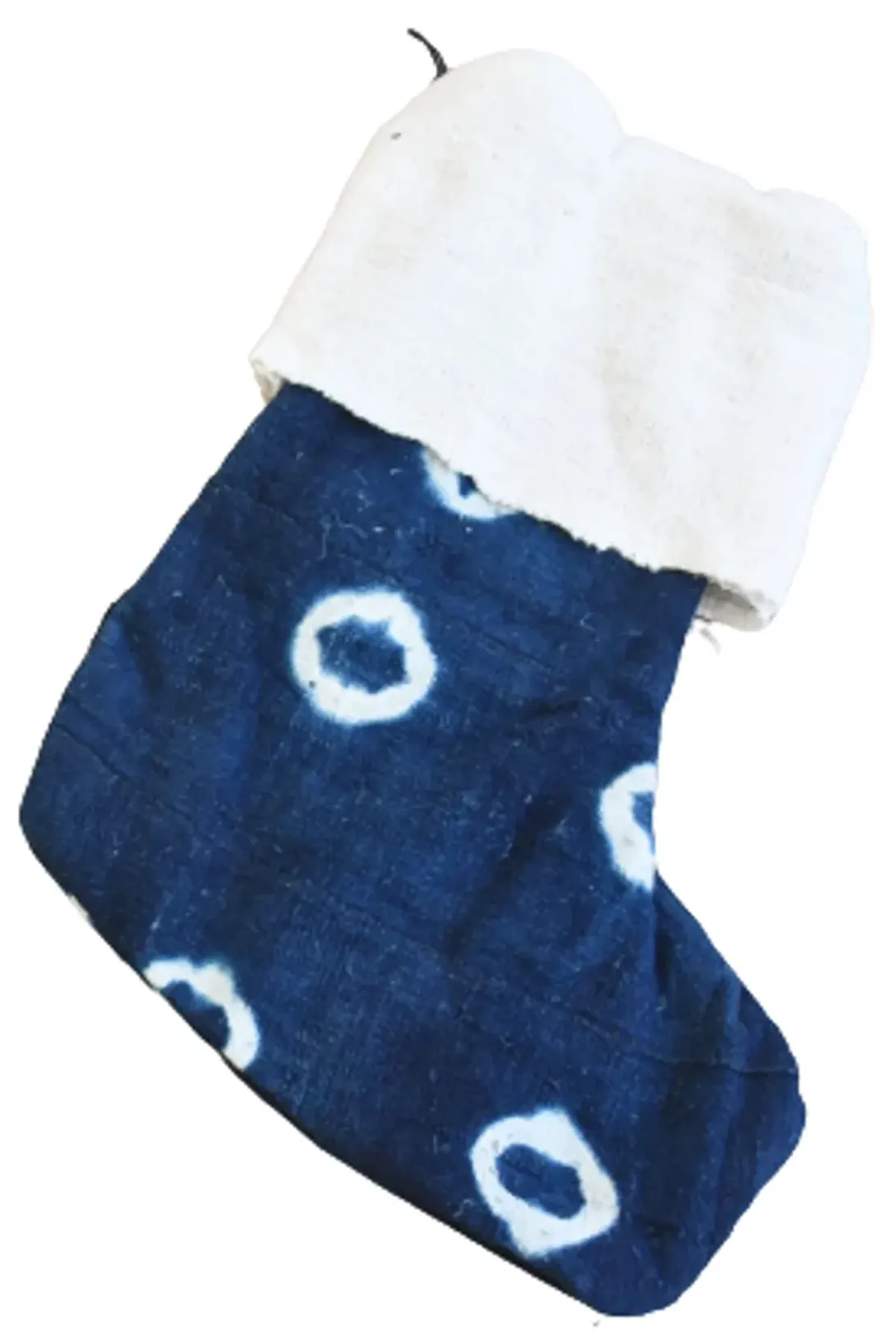 African Textile Christmas Stockings - Set of 2 - Blue