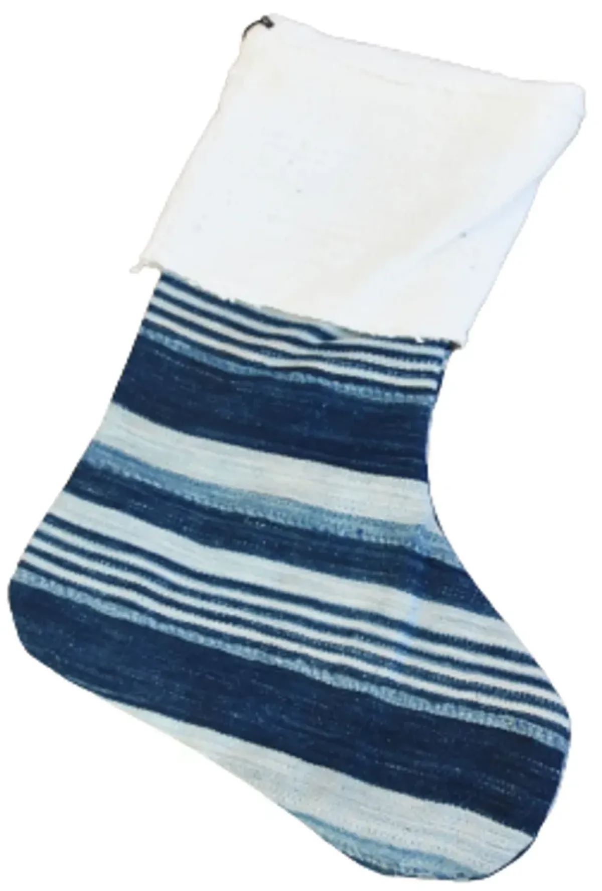 African Textile Christmas Stockings - Set of 2 - Blue